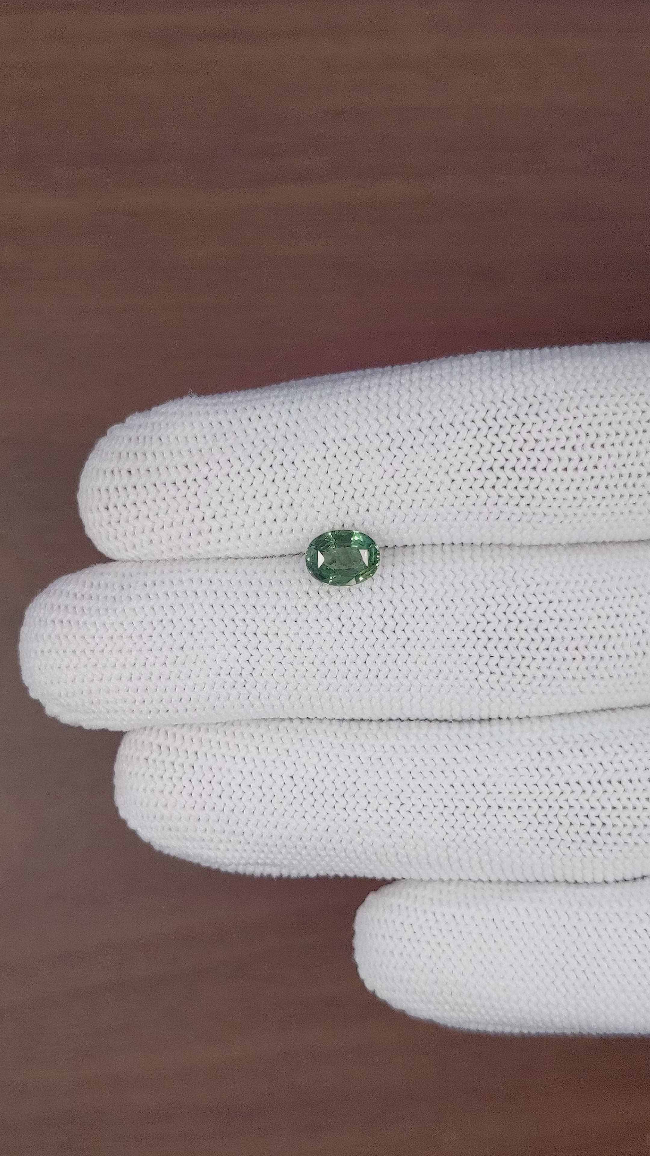 1.39 Ct. Green Sapphire from Tanzania Size Video