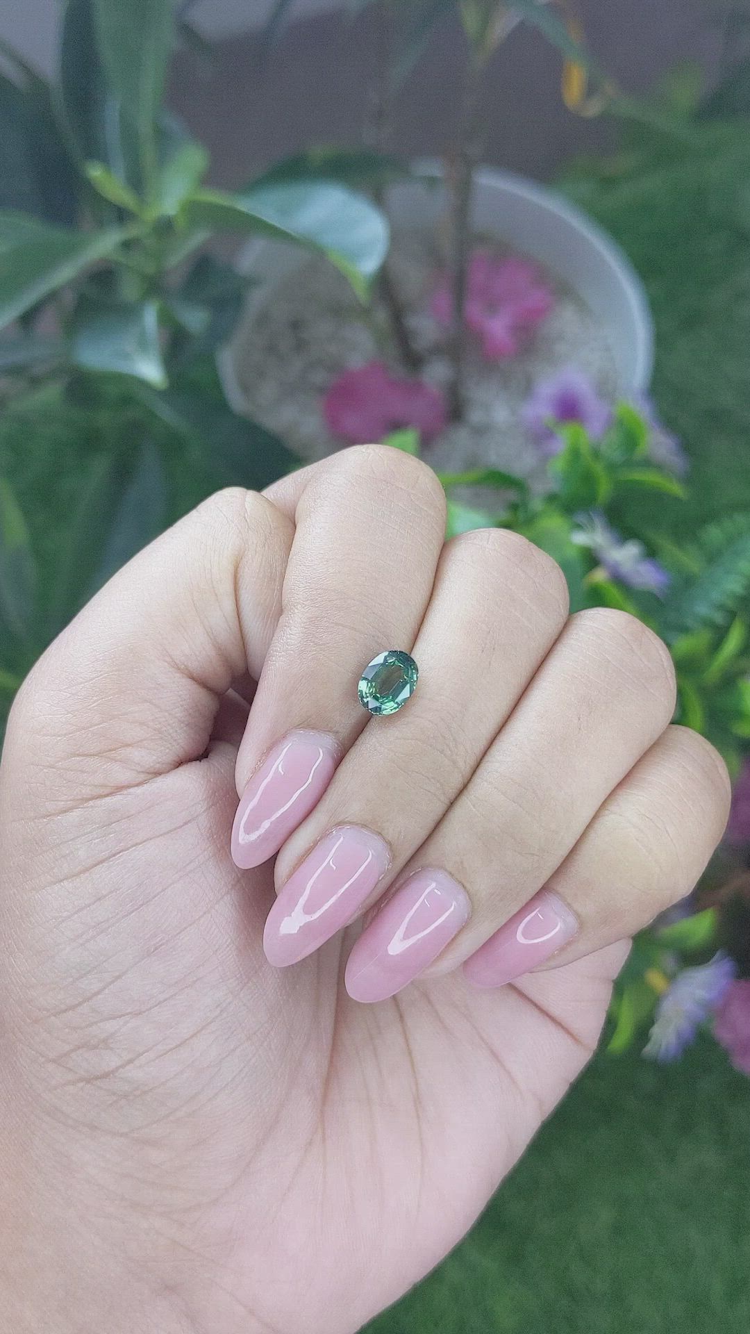 1.39 Ct. Green Sapphire from Tanzania Size Video