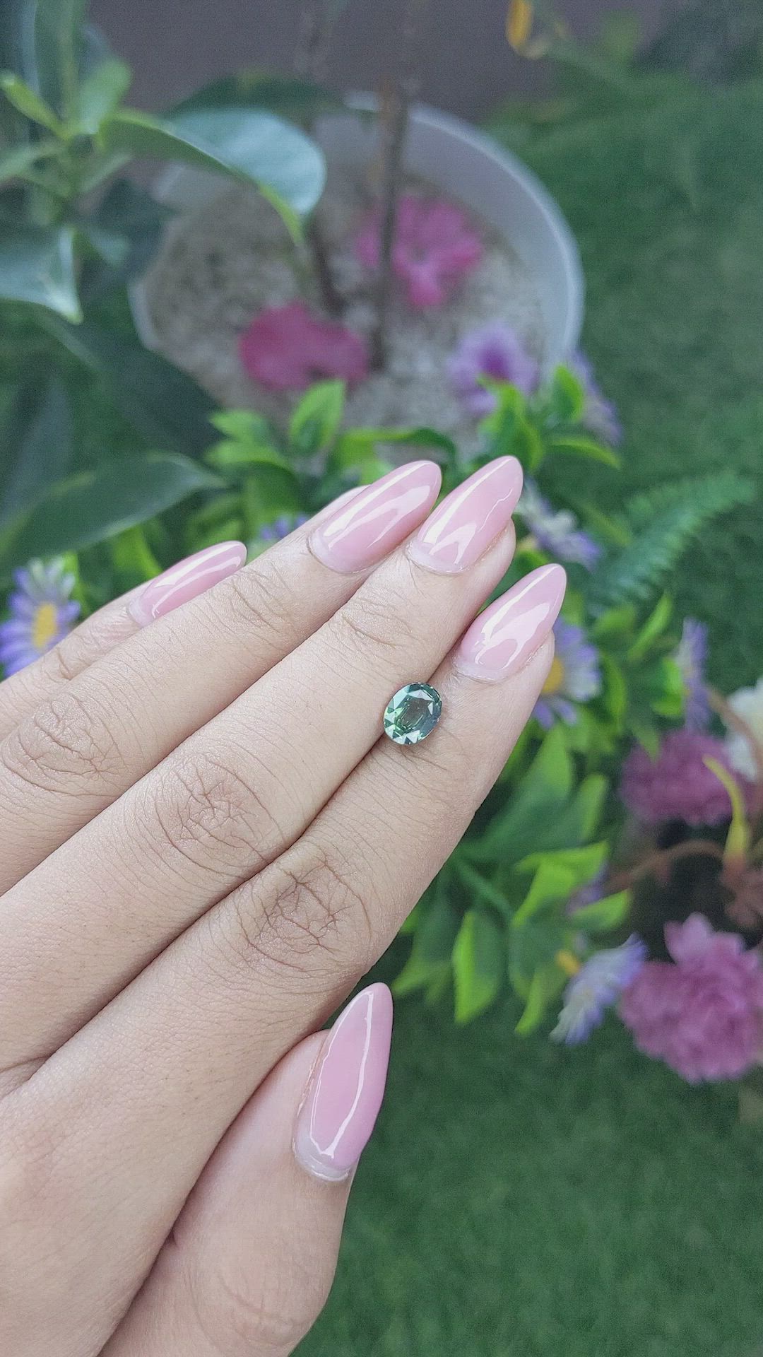 1.39 Ct. Green Sapphire from Tanzania Size Video