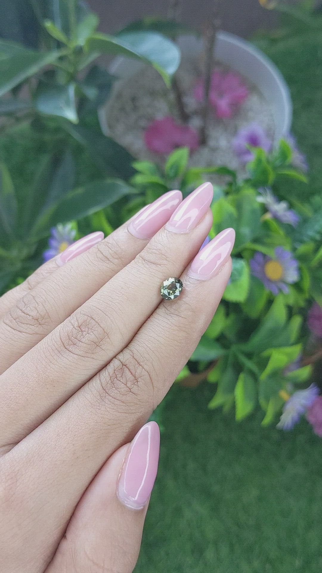 1.15 Ct. Green Sapphire from Tanzania Size Video