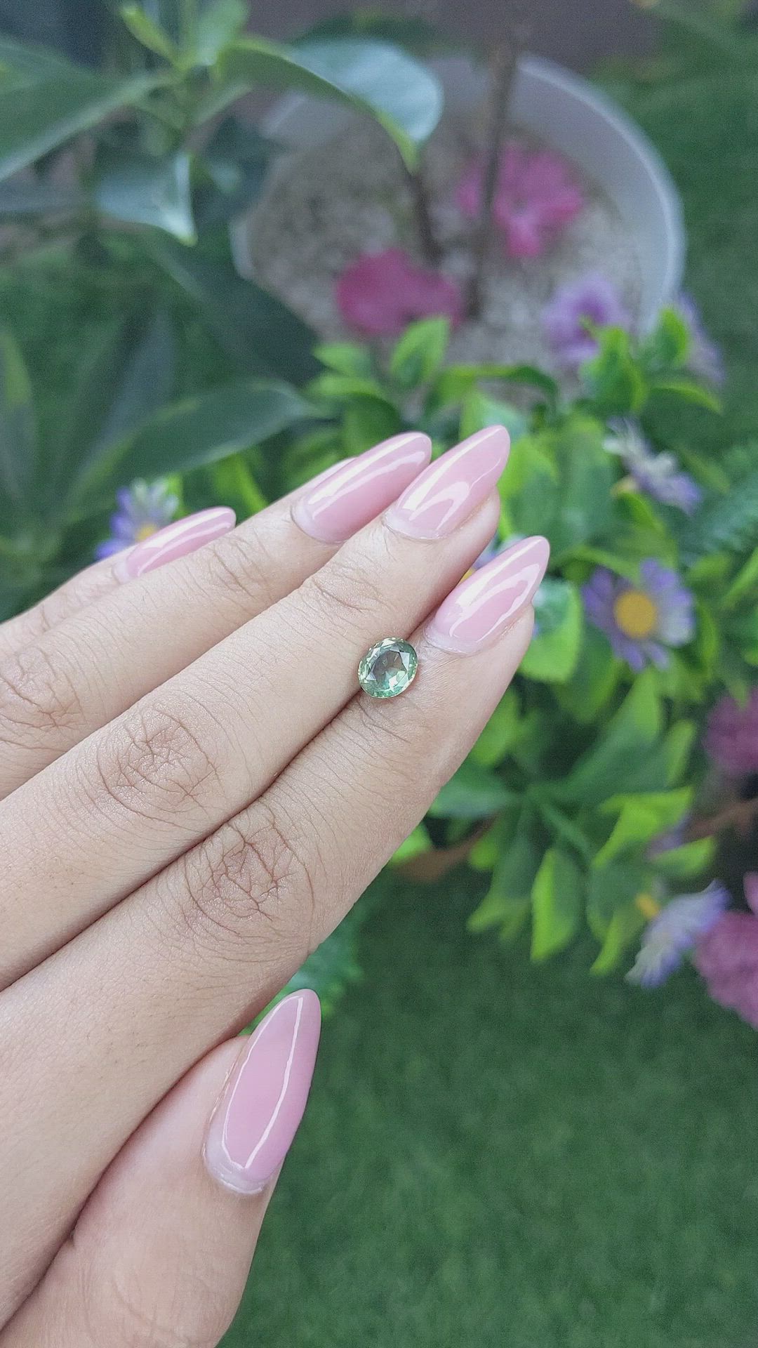 1.12 Ct. Yellowish Green Sapphire from Tanzania Size Video
