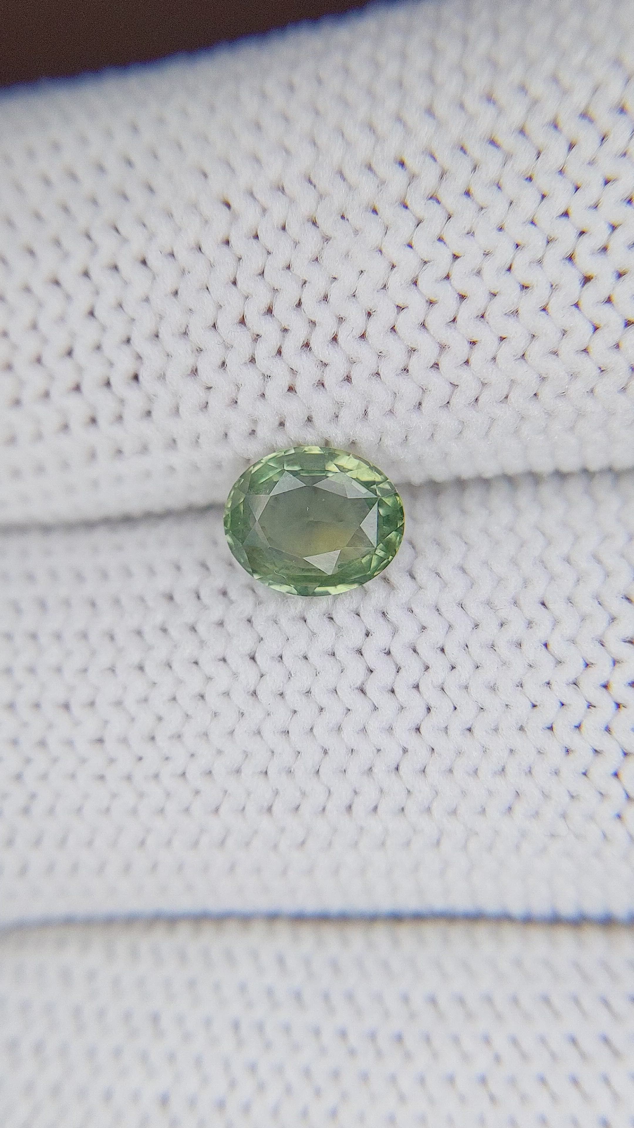 1.12 Ct. Yellowish Green Sapphire from Tanzania Size Video