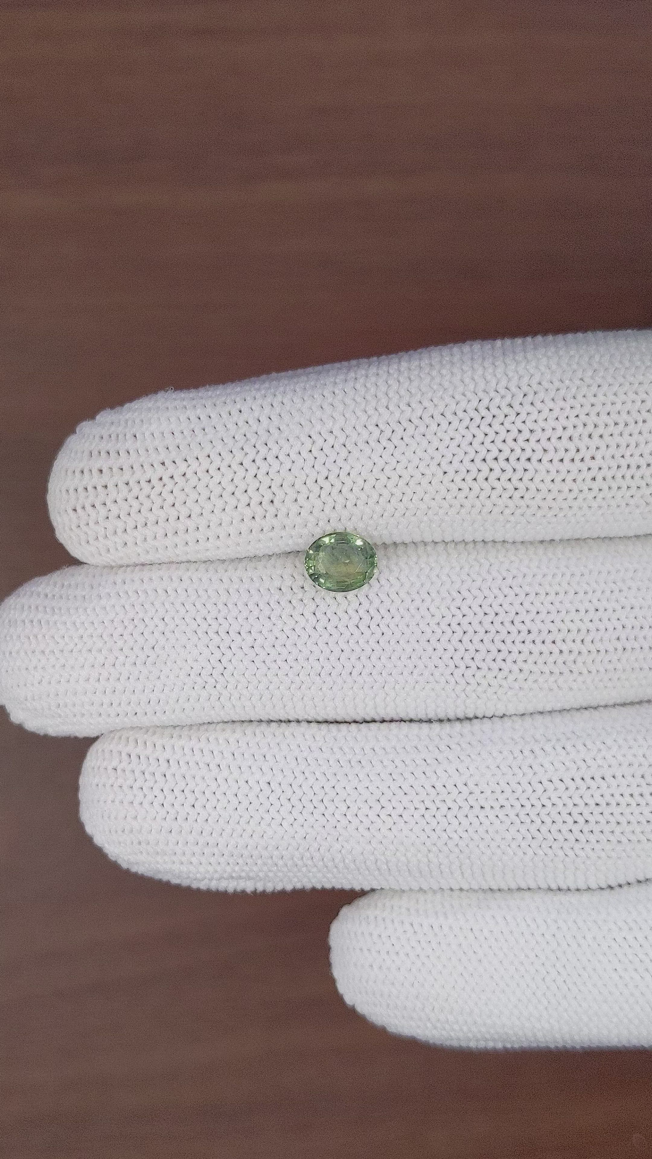 1.12 Ct. Yellowish Green Sapphire from Tanzania Size Video