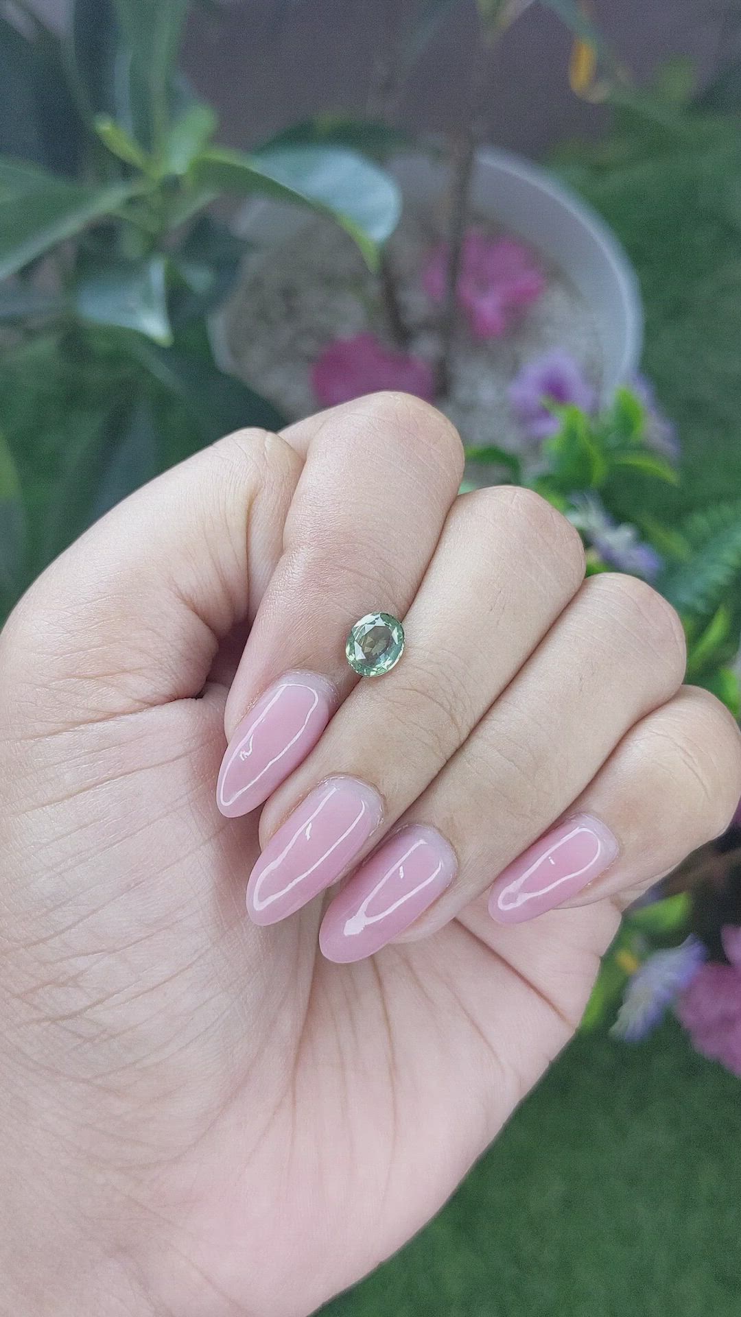 1.12 Ct. Yellowish Green Sapphire from Tanzania Size Video