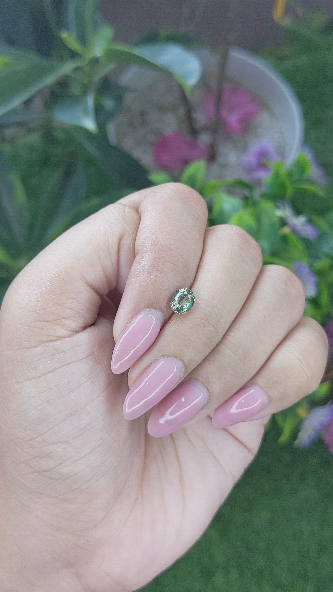1.04 Ct. Green Sapphire from Tanzania Size Video