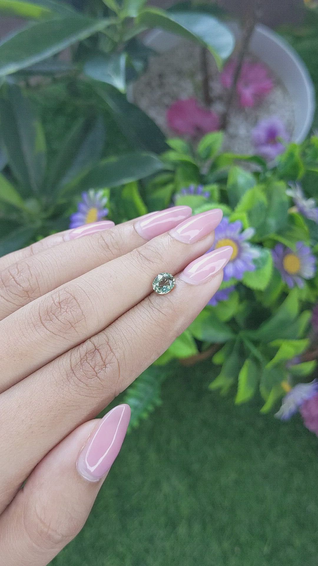 1.04 Ct. Green Sapphire from Tanzania Size Video
