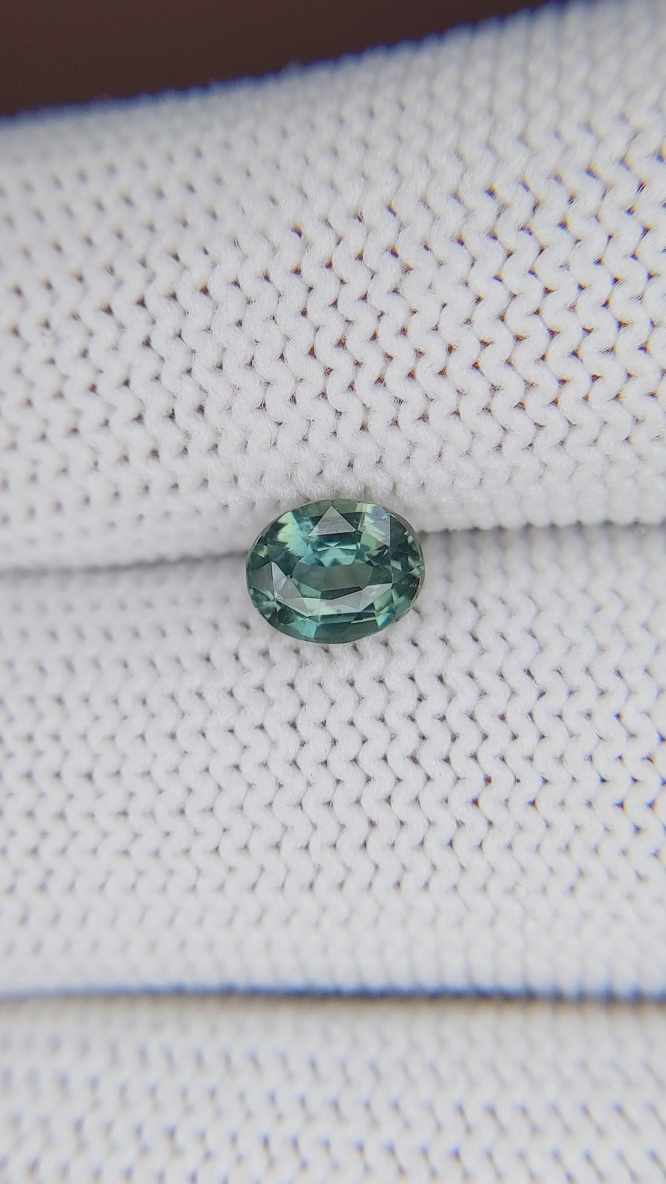 1.11 Ct. Bluish Green Sapphire from Tanzania Size Video
