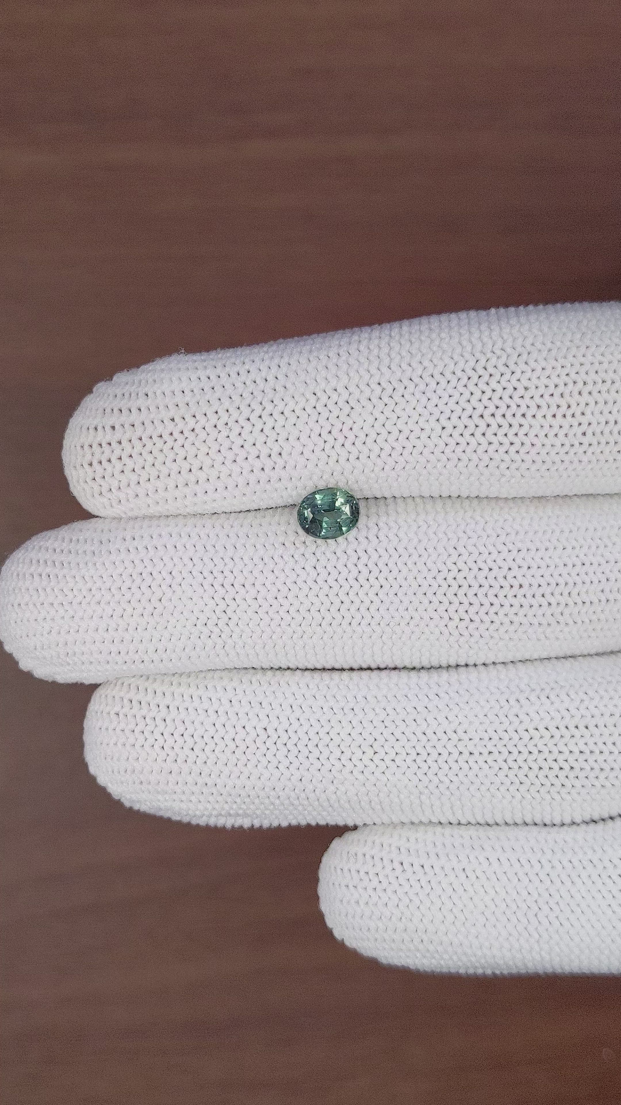 1.11 Ct. Bluish Green Sapphire from Tanzania Size Video