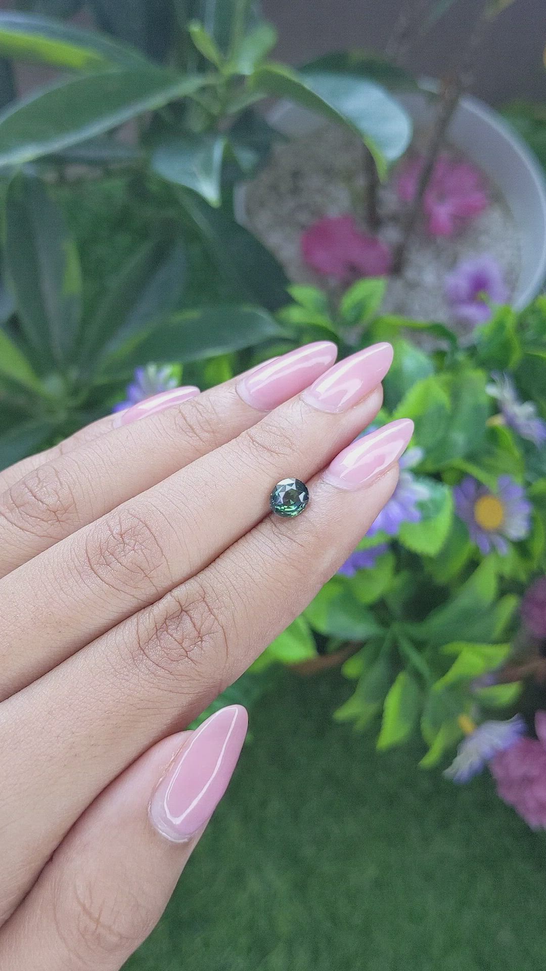 1.13 Ct. Bluish Green Sapphire from Tanzania Size Video