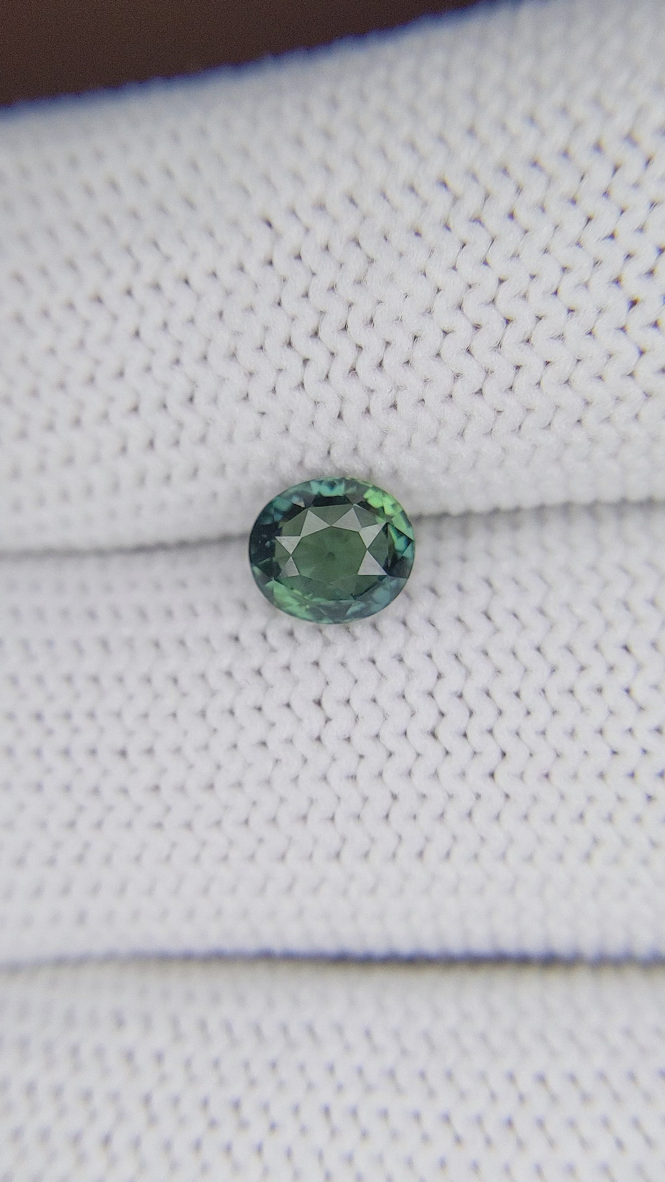 1.13 Ct. Bluish Green Sapphire from Tanzania Size Video