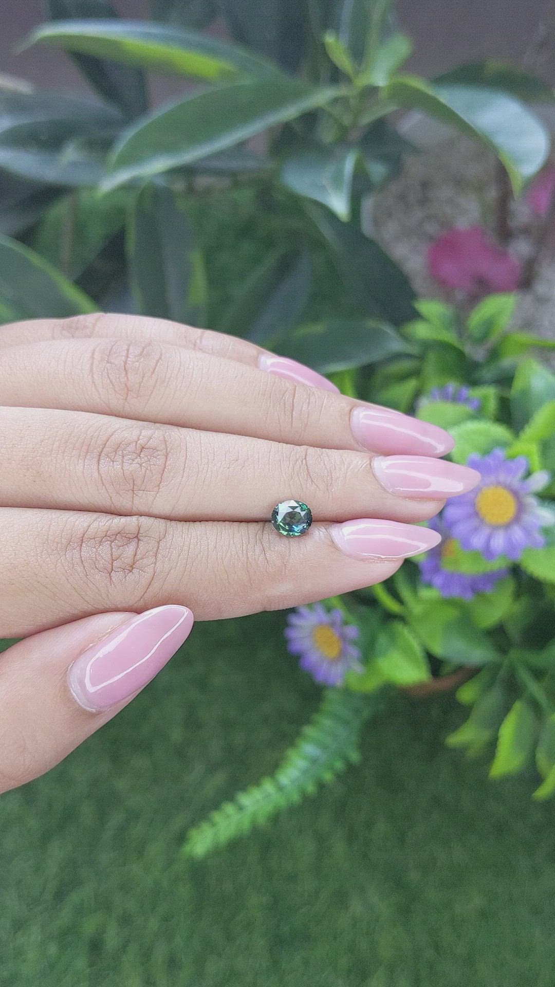 1.13 Ct. Bluish Green Sapphire from Tanzania Size Video