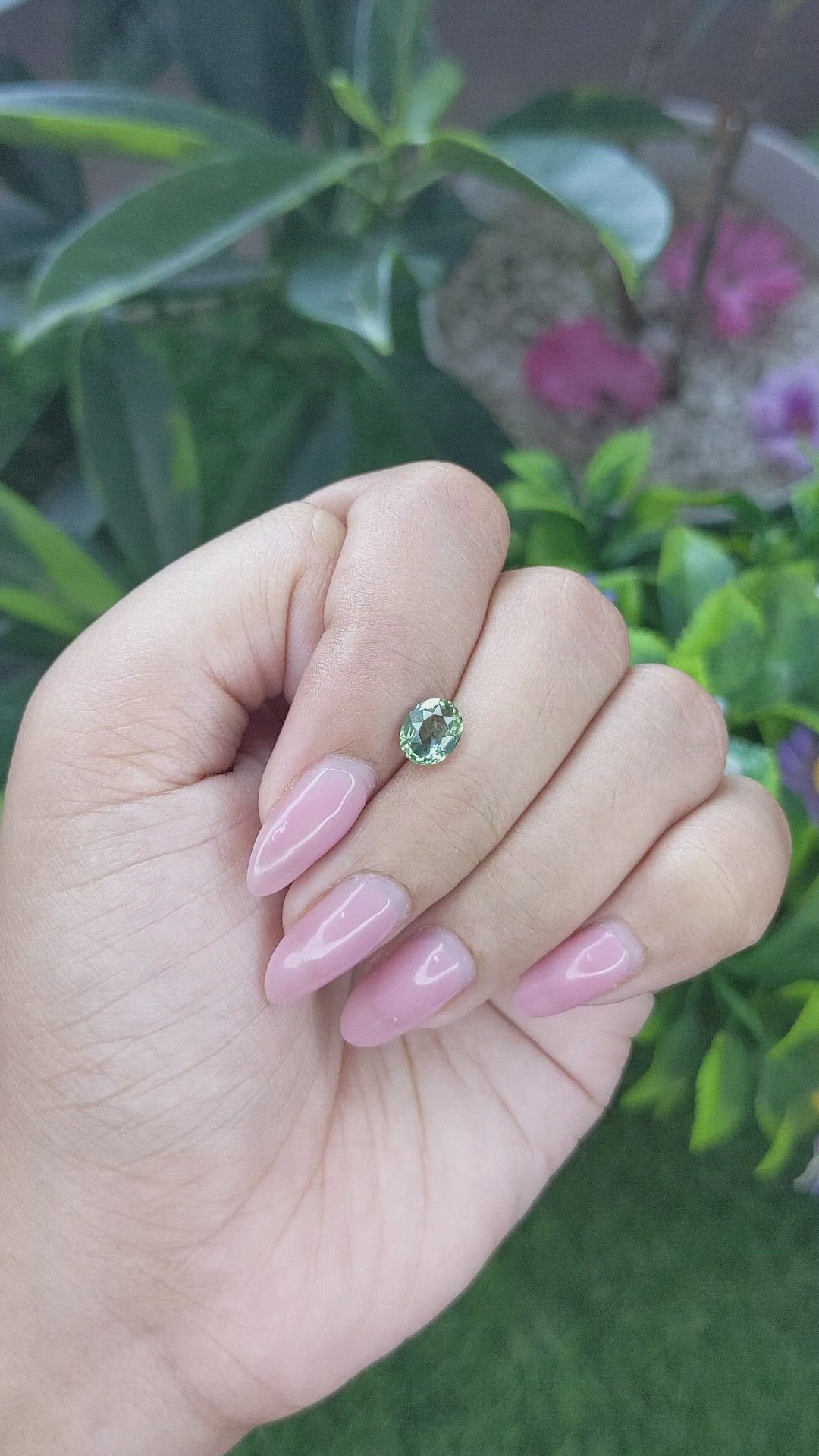 1.27 Ct. Green Sapphire from Tanzania Size Video