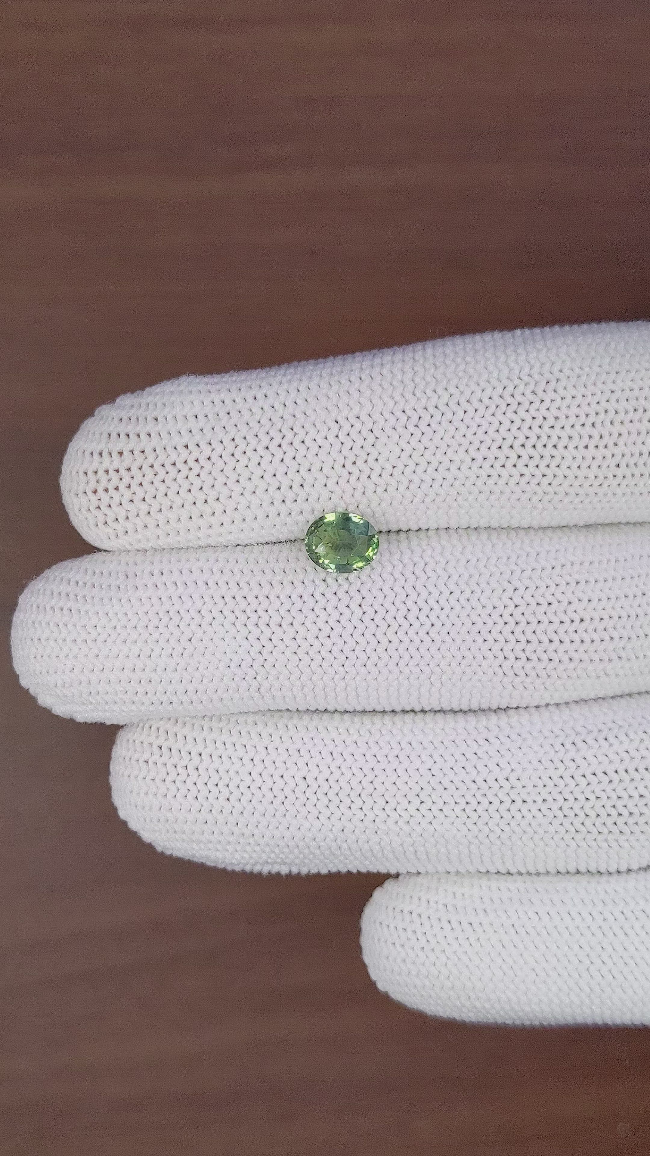 1.27 Ct. Green Sapphire from Tanzania Size Video
