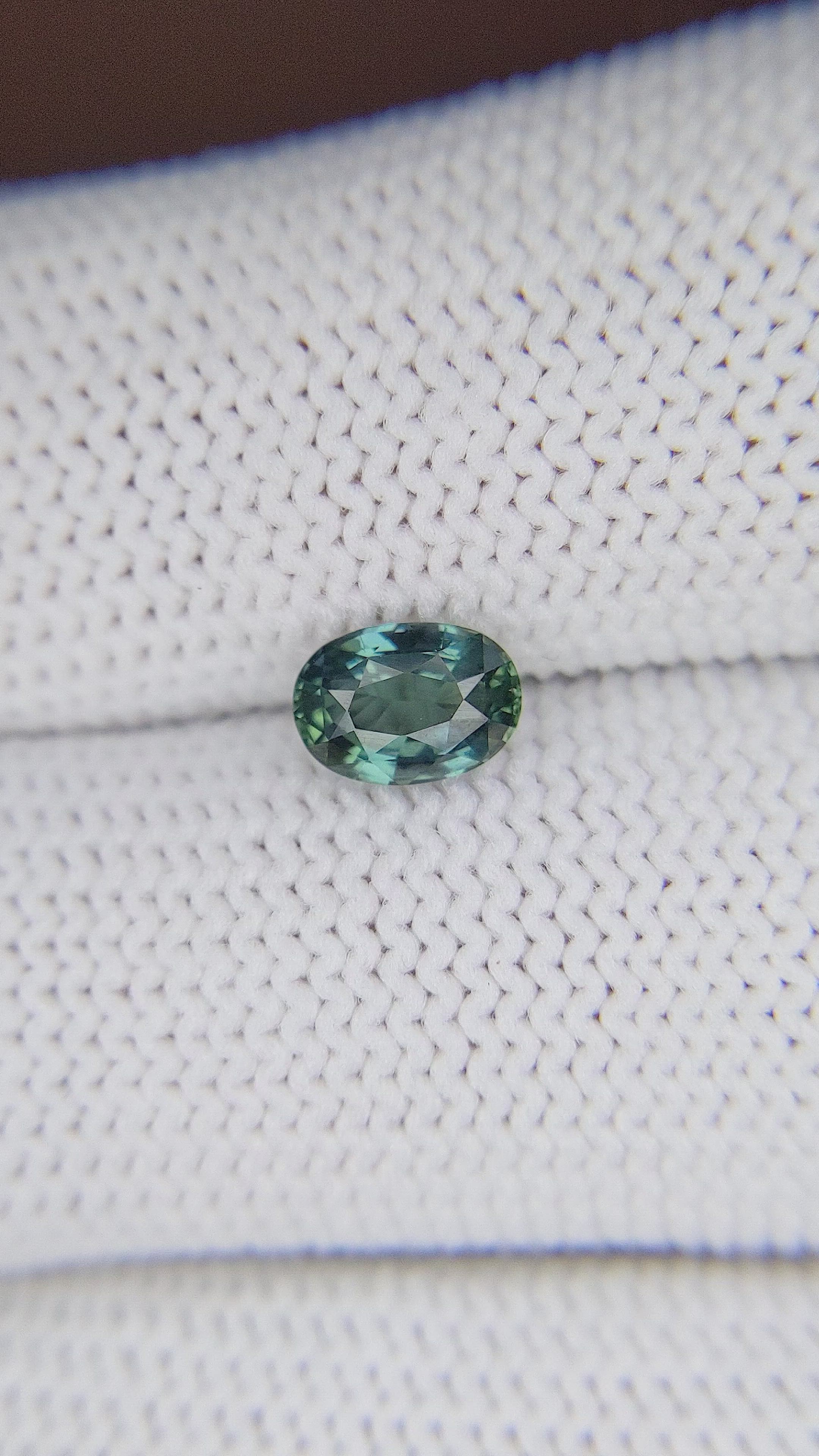1.01 Ct. Bluish Green Sapphire from Tanzania Size Video