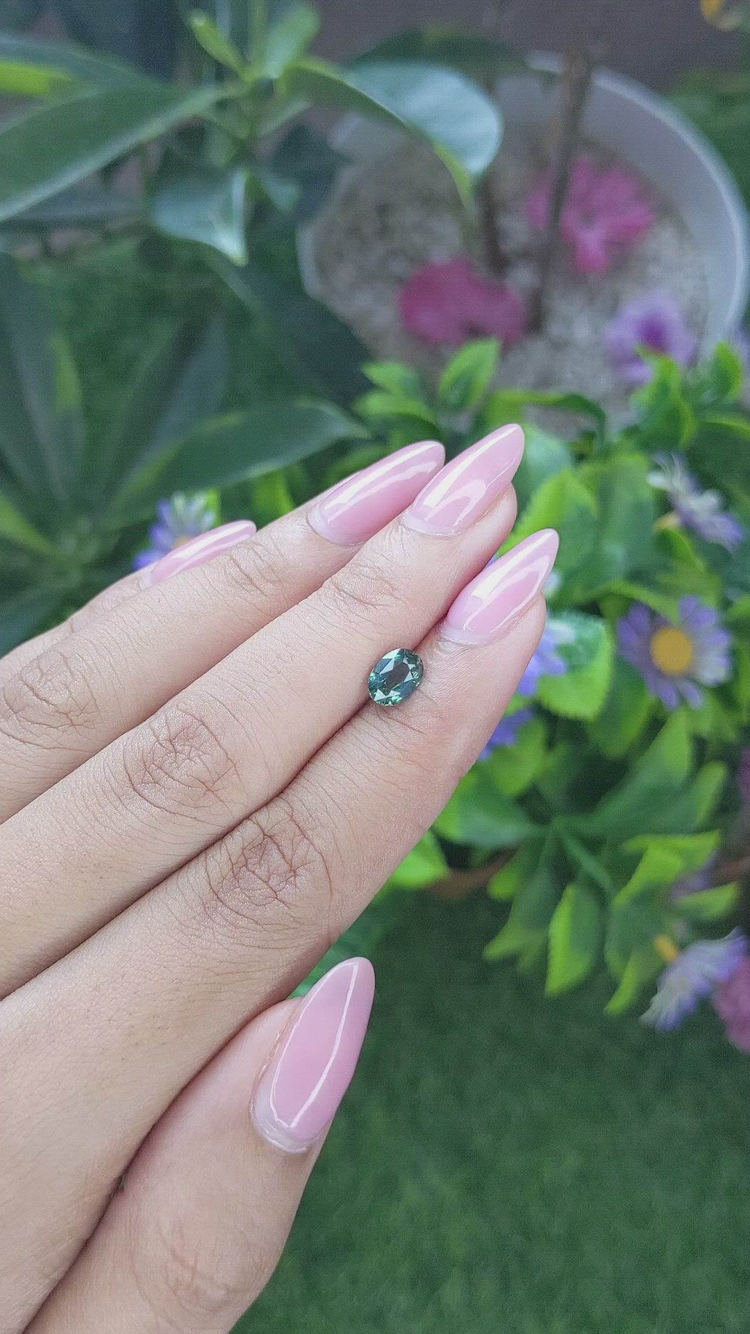 1.01 Ct. Bluish Green Sapphire from Tanzania Size Video