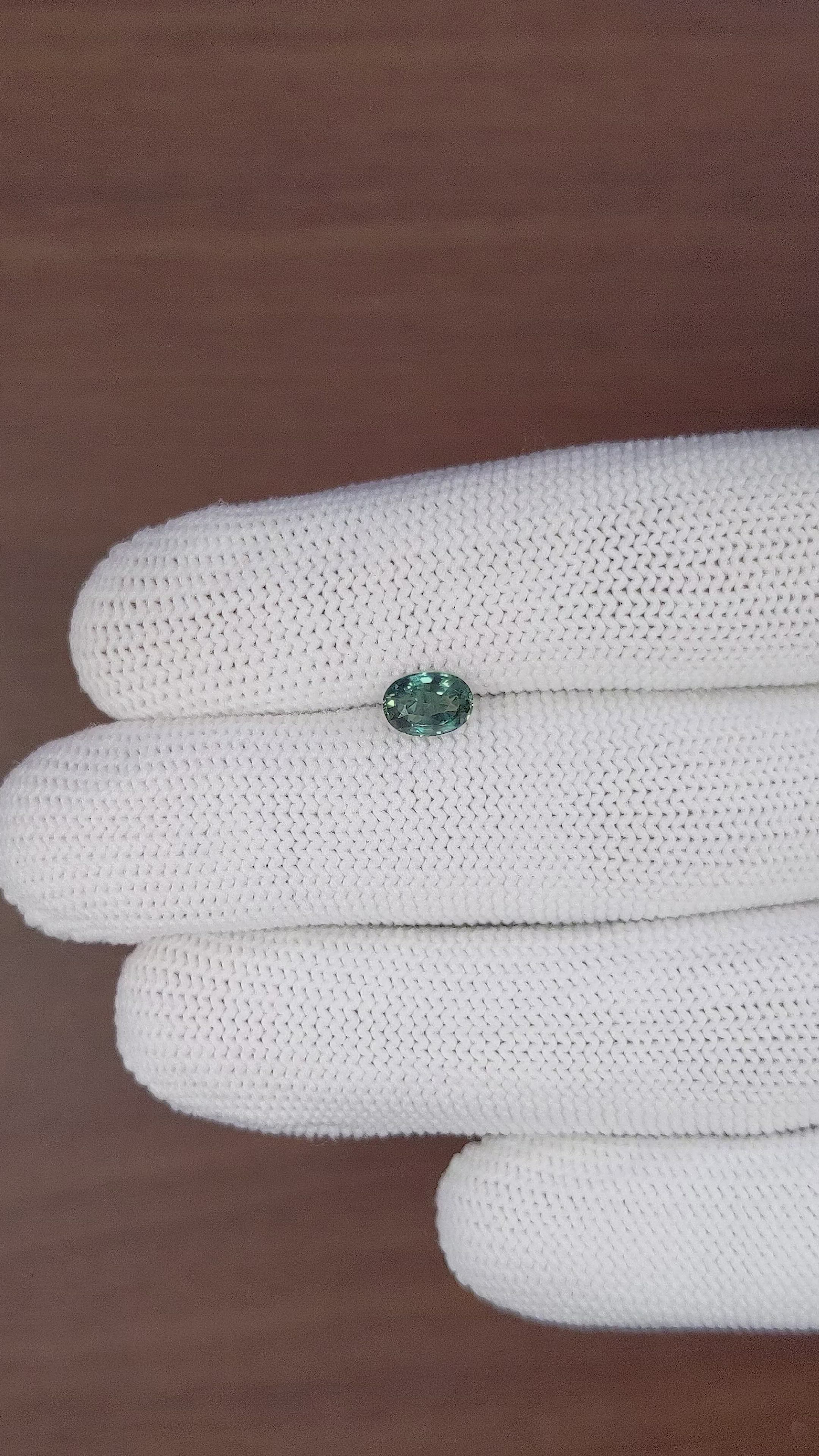1.01 Ct. Bluish Green Sapphire from Tanzania Size Video
