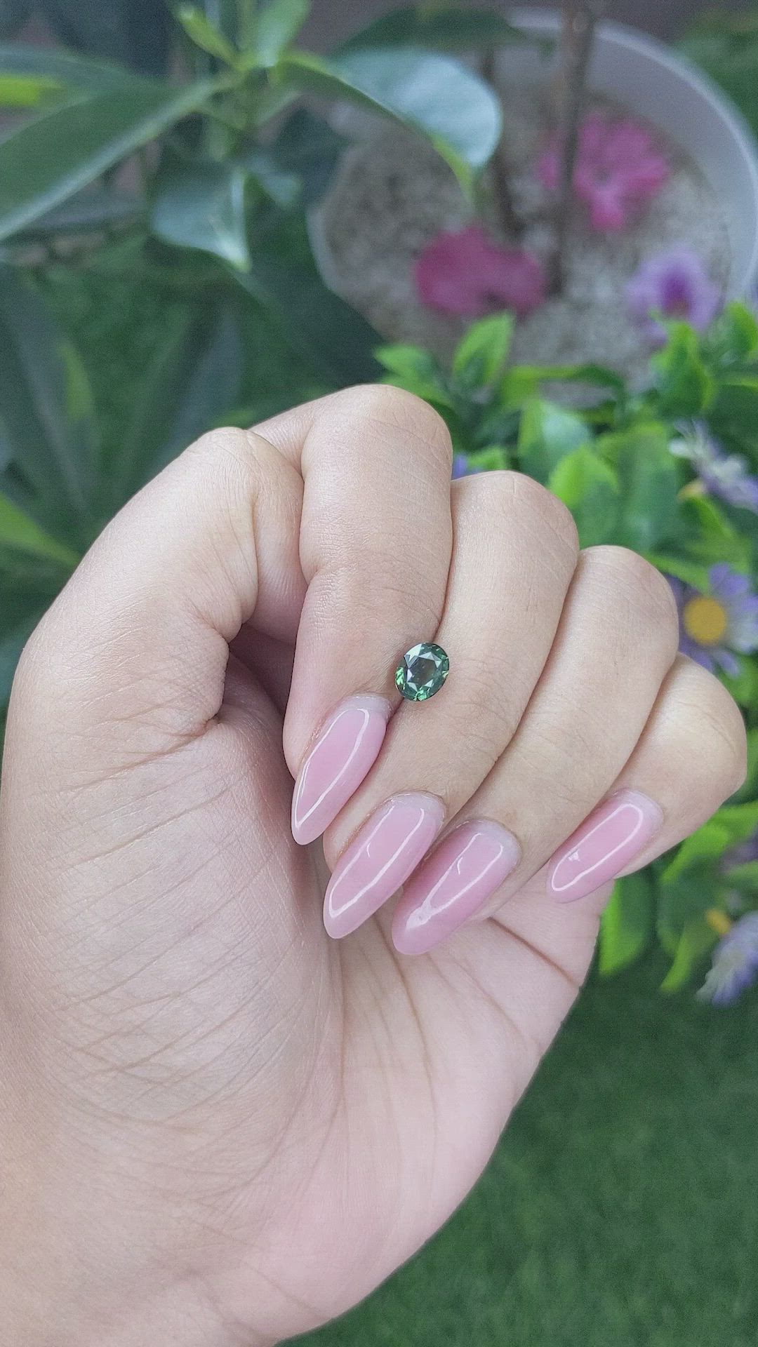 1.16 Ct. Bluish Green Sapphire from Tanzania Size Video