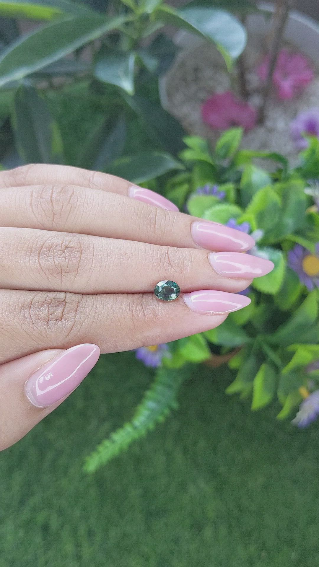 1.16 Ct. Bluish Green Sapphire from Tanzania Size Video