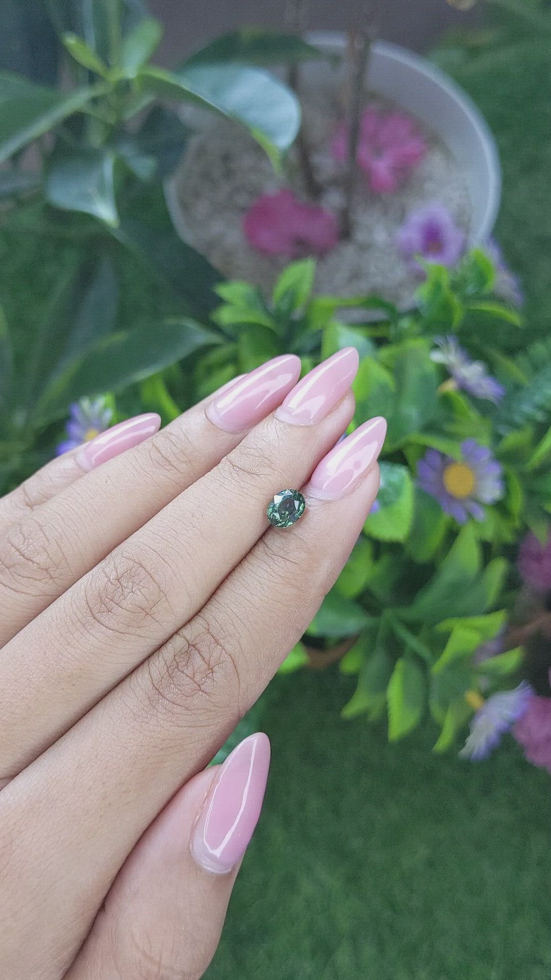 1.16 Ct. Bluish Green Sapphire from Tanzania Size Video