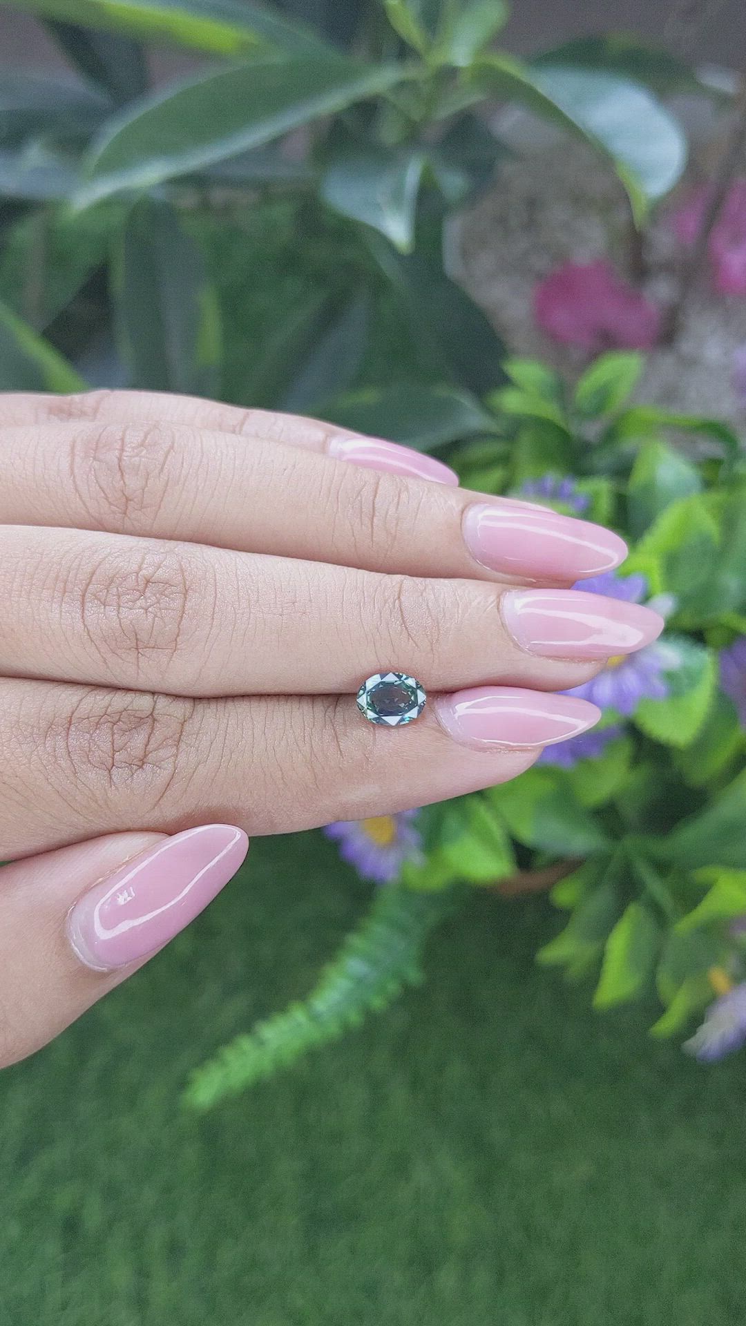 1.10 Ct. Bluish Green Sapphire from Tanzania Size Video