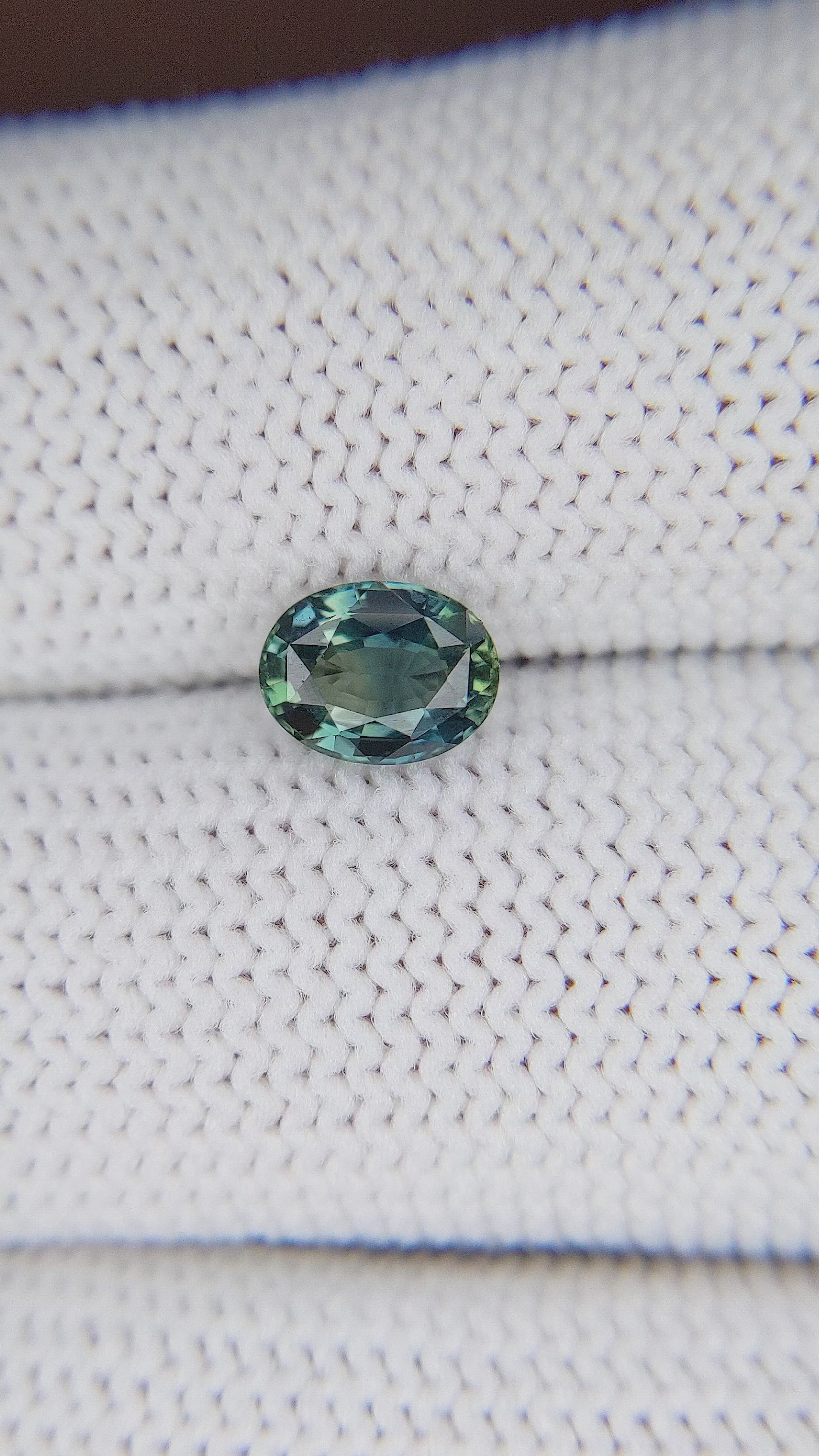 1.10 Ct. Bluish Green Sapphire from Tanzania Size Video