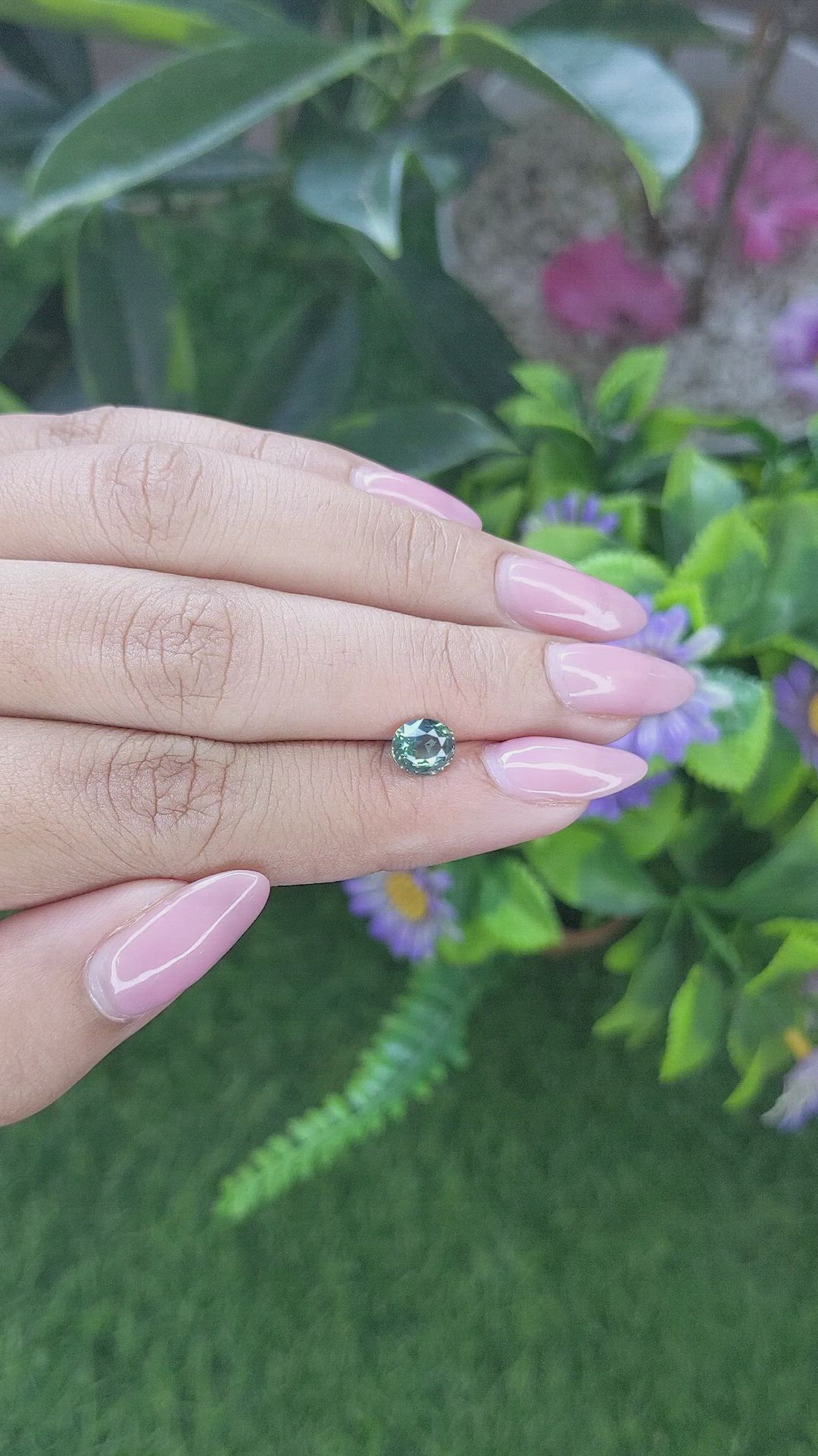 1.15 Ct. Green Sapphire from Tanzania Size Video