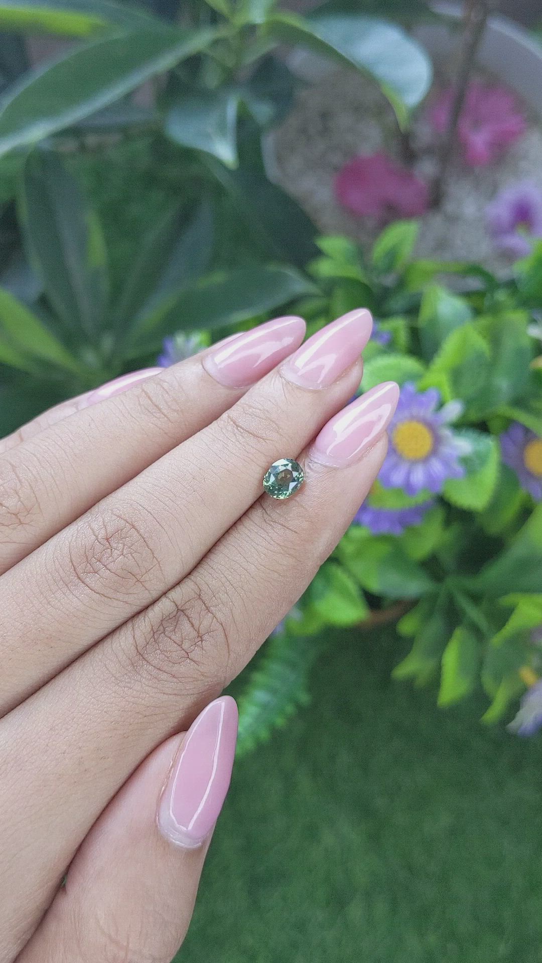 1.04 Ct. Green Sapphire from Tanzania Size Video