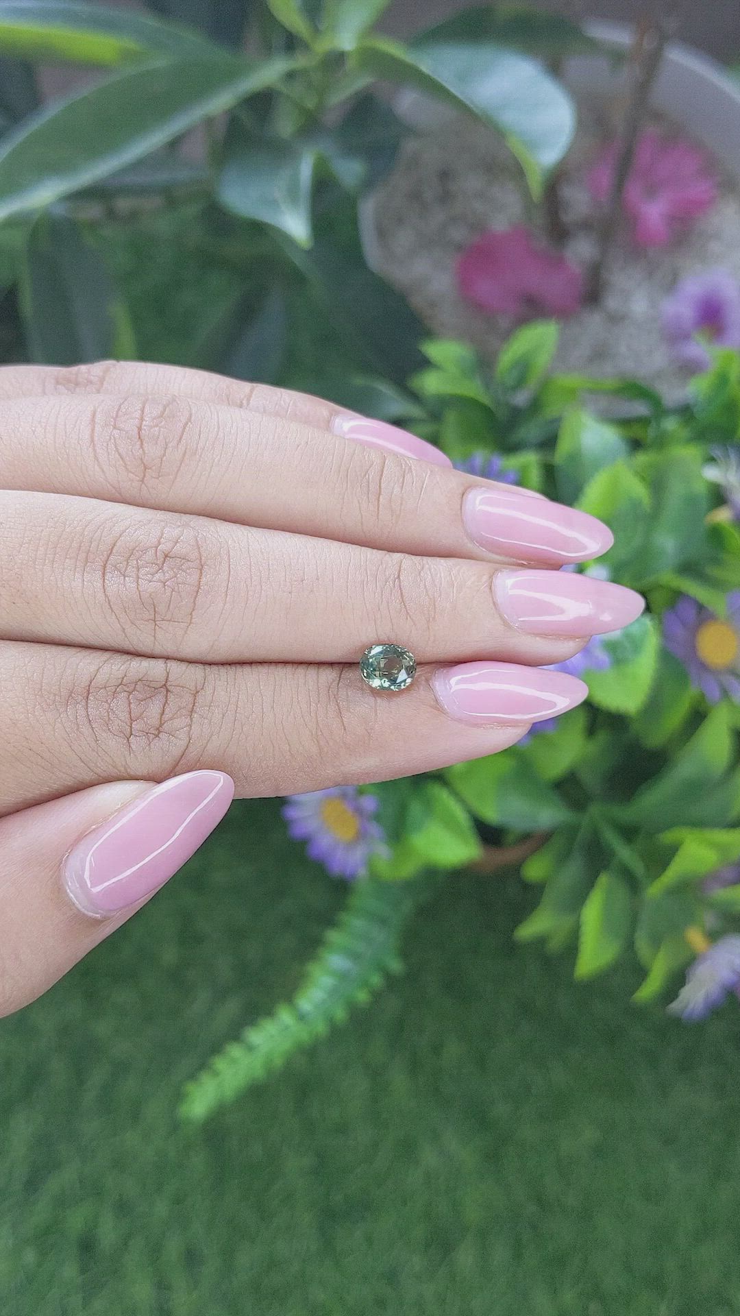 1.04 Ct. Green Sapphire from Tanzania Size Video