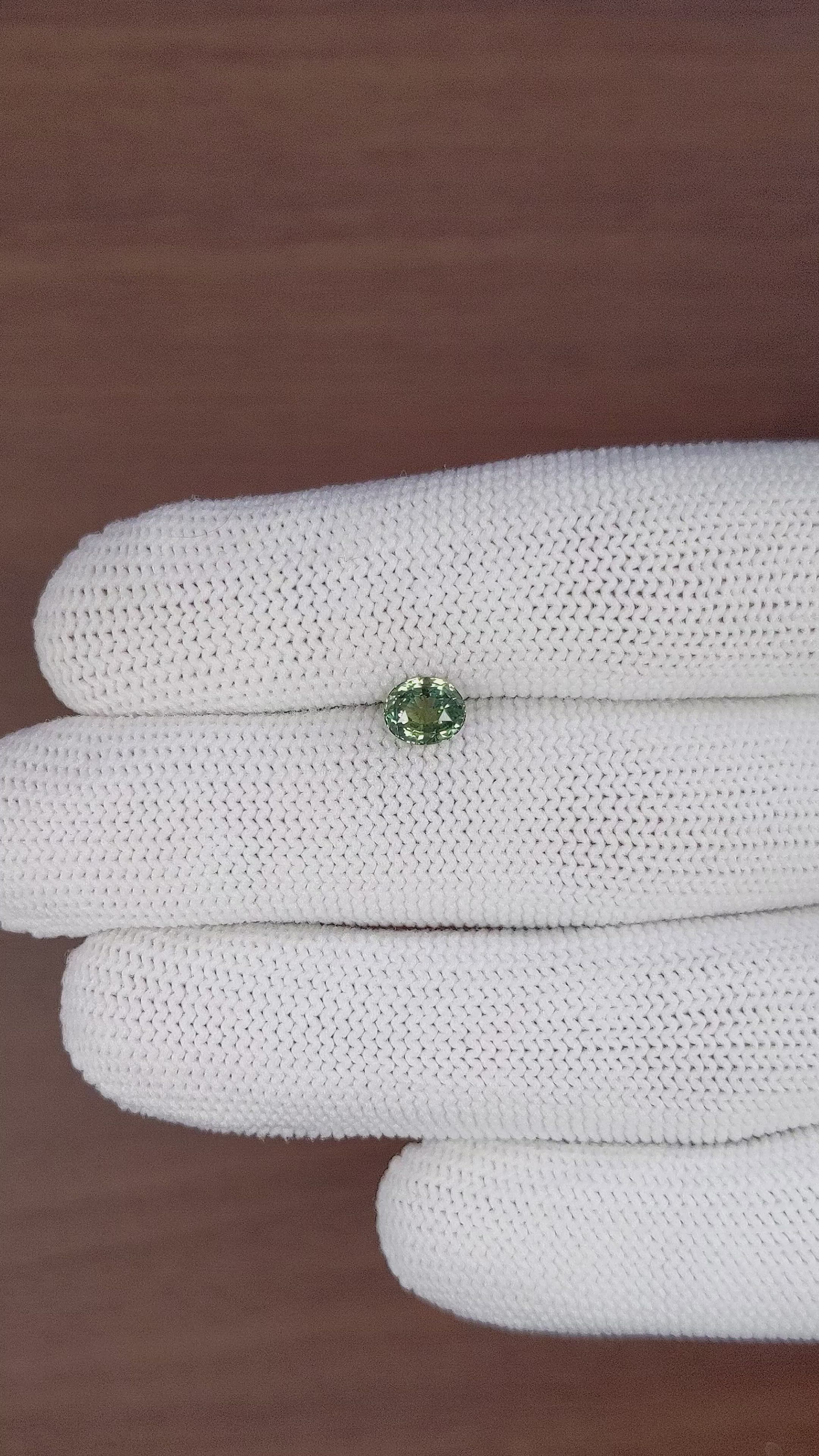 1.04 Ct. Green Sapphire from Tanzania Size Video