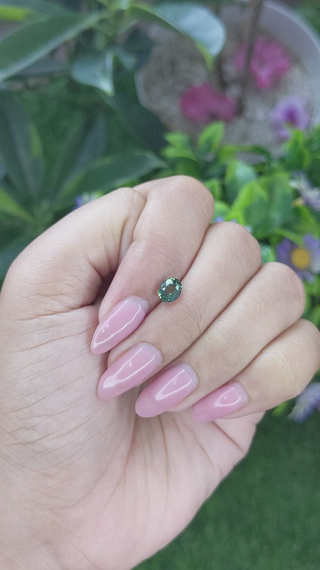 1.04 Ct. Green Sapphire from Tanzania Size Video