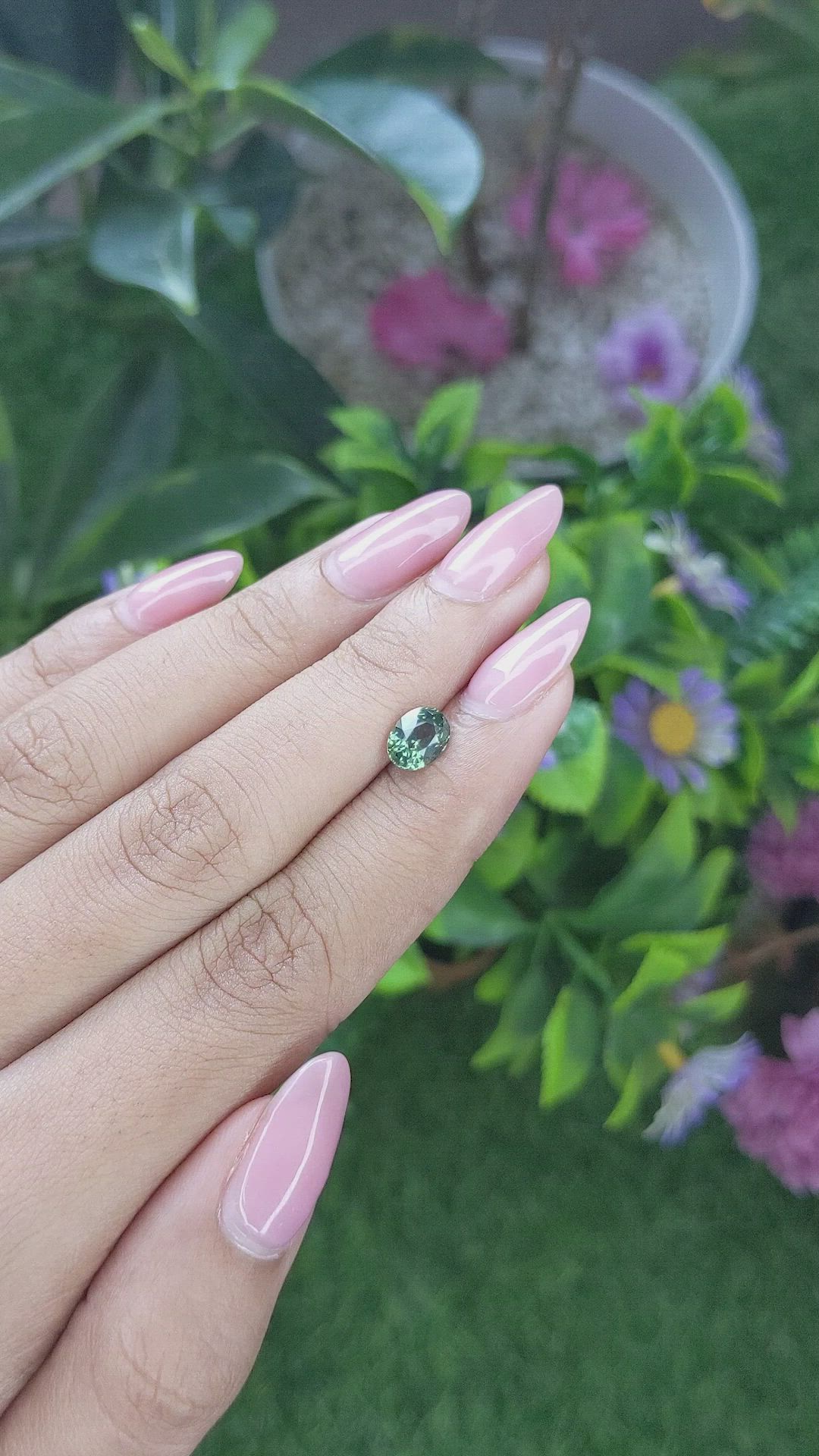 1.24 Ct. Green Sapphire from Tanzania Size Video