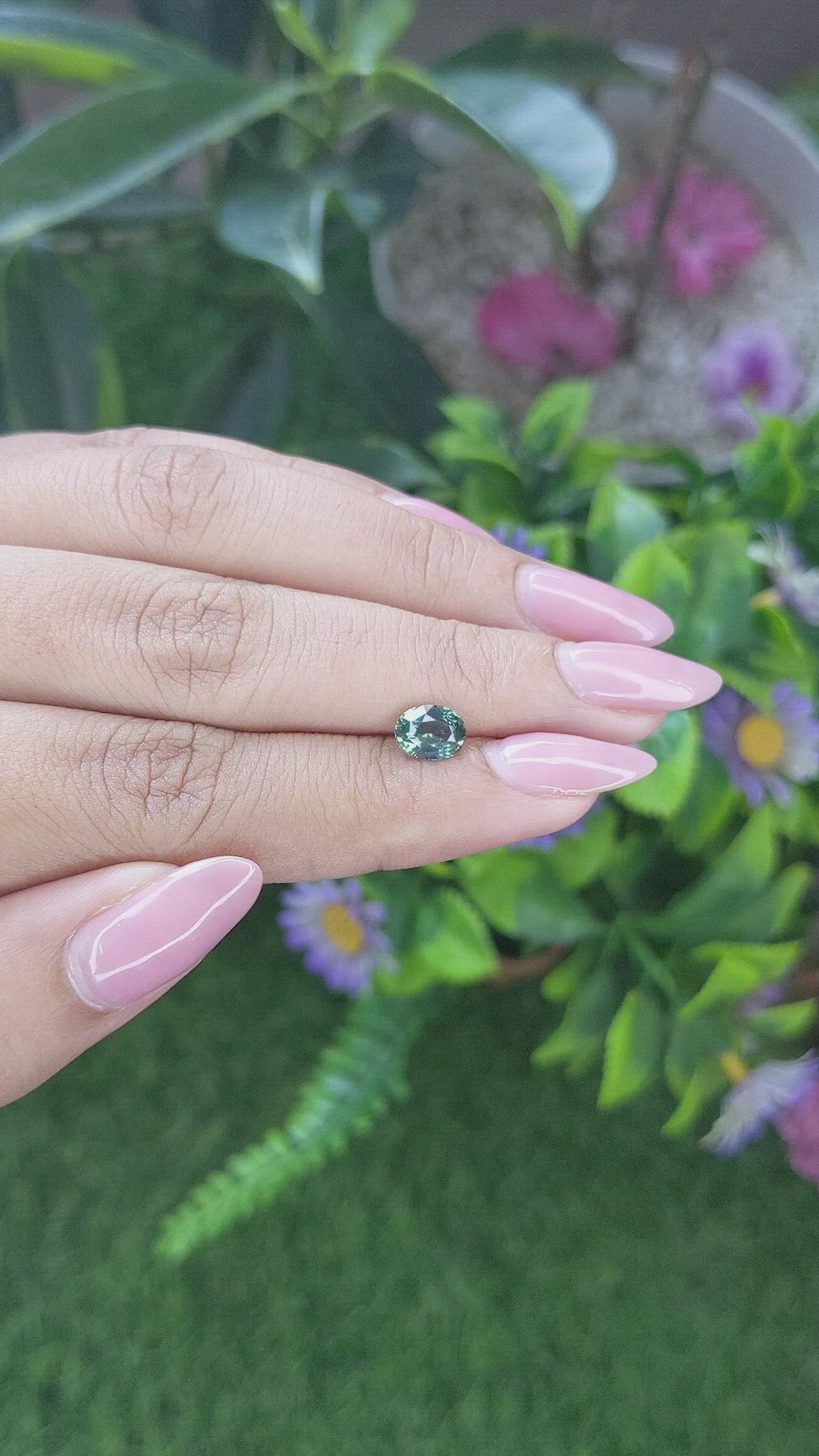 1.24 Ct. Green Sapphire from Tanzania Size Video