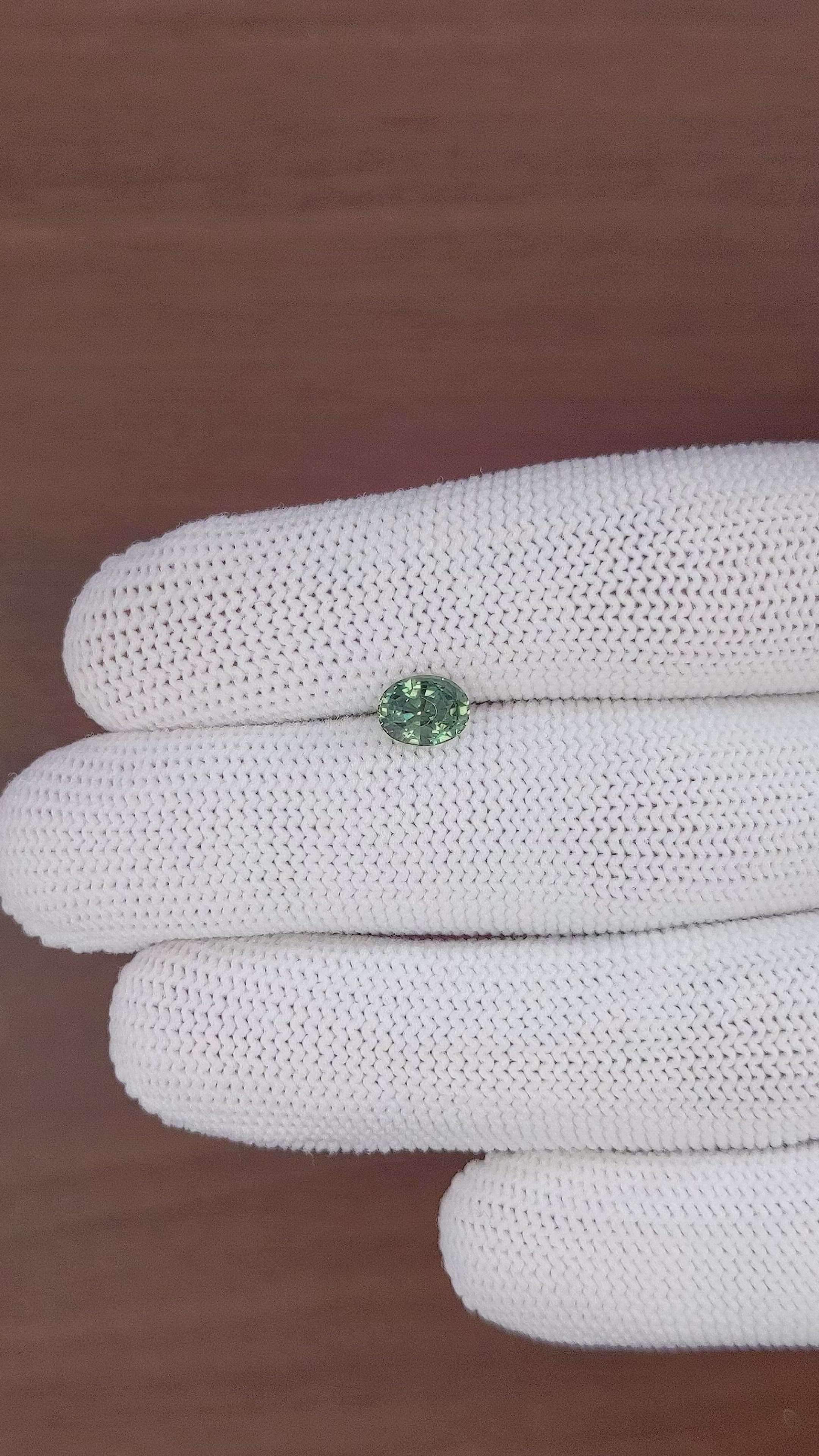 1.24 Ct. Green Sapphire from Tanzania Size Video