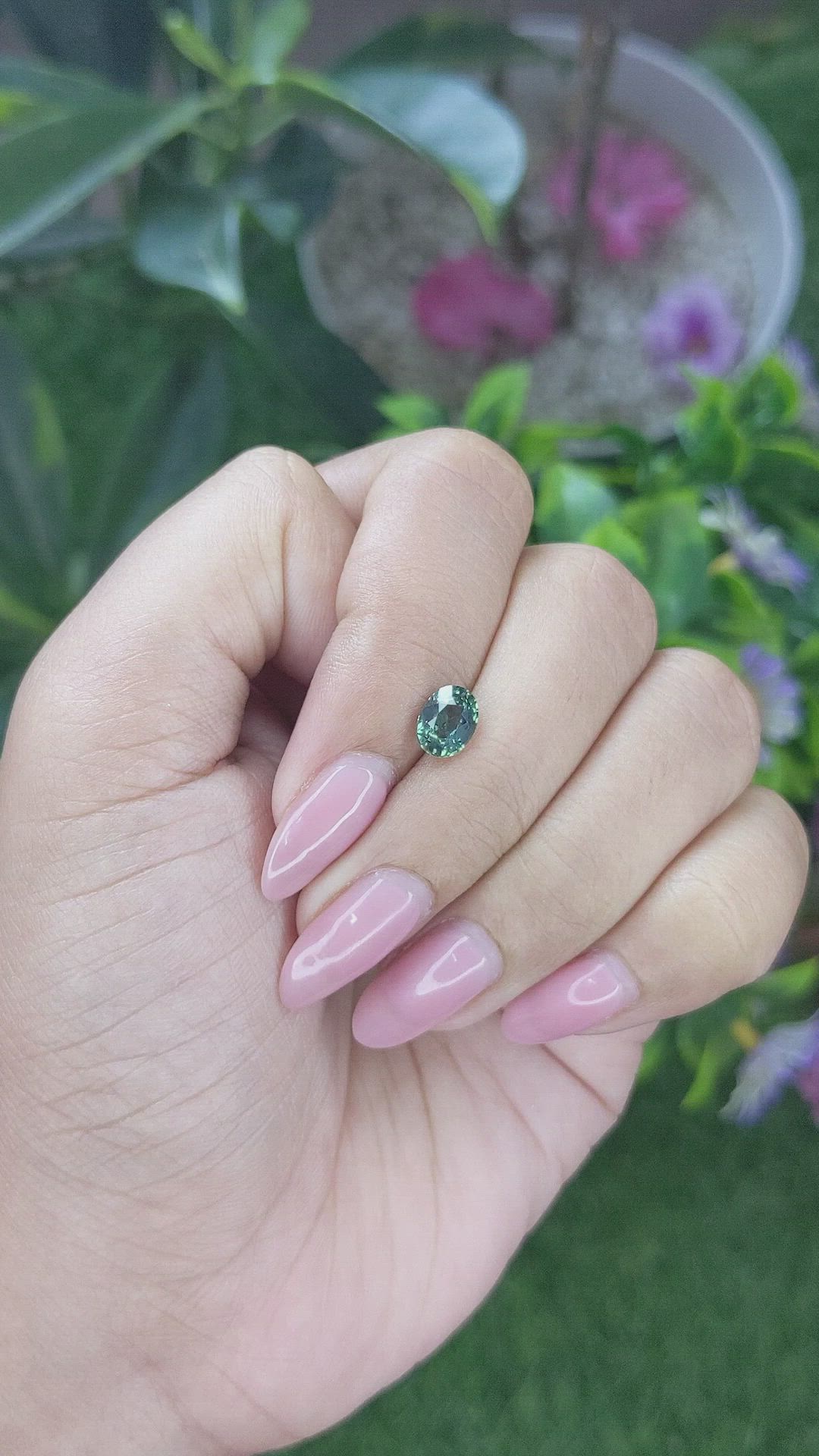 1.24 Ct. Green Sapphire from Tanzania Size Video