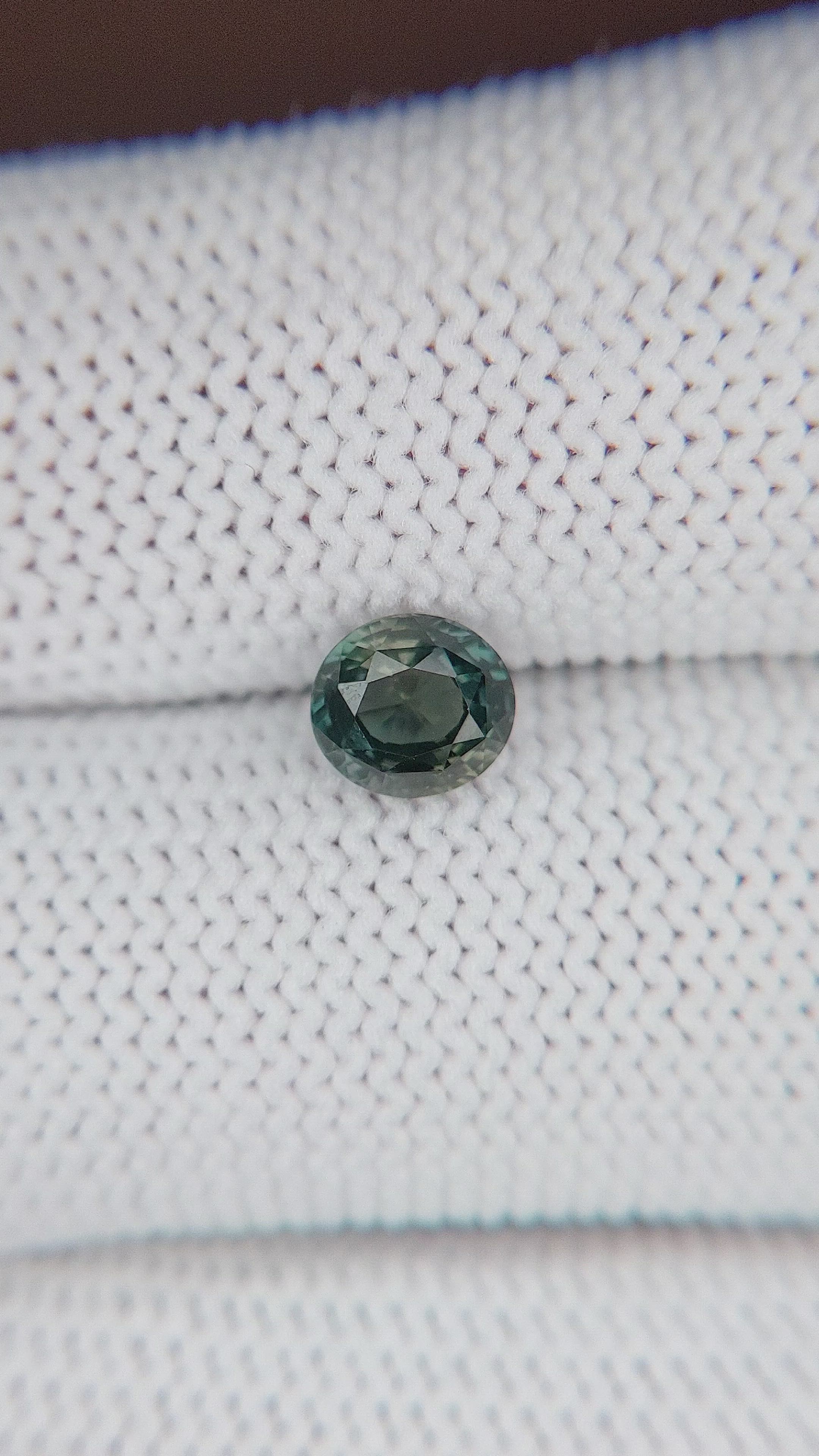 1.11 Ct. Bluish Green Sapphire from Tanzania Size Video