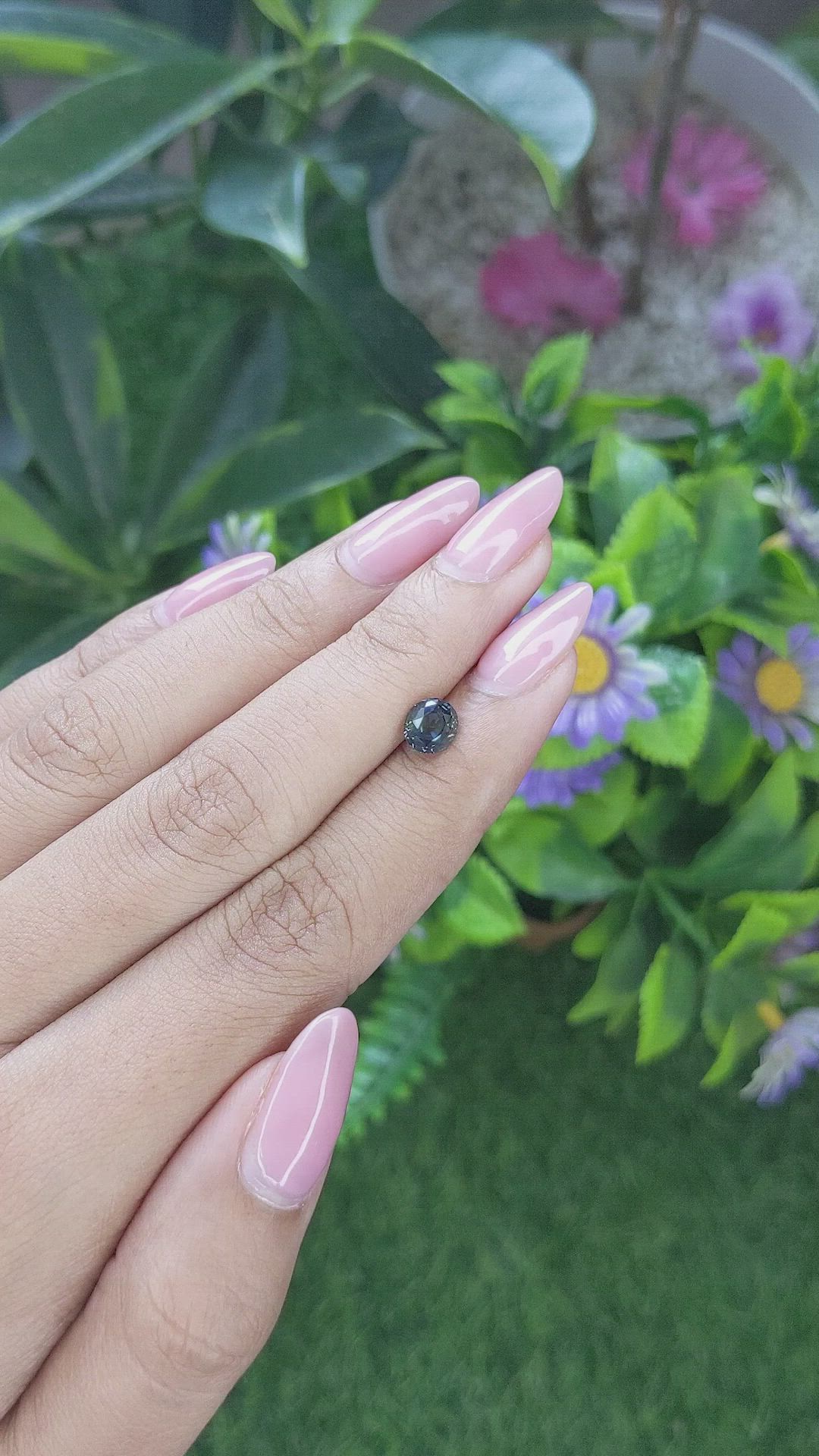 1.11 Ct. Bluish Green Sapphire from Tanzania Size Video