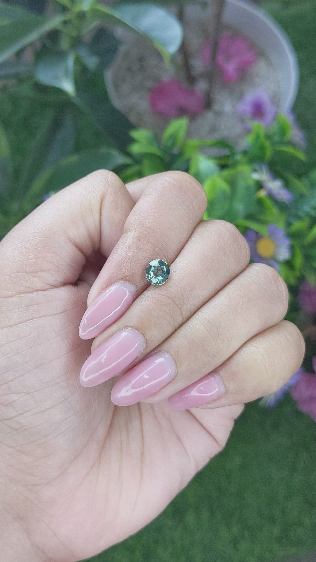 1.08 Ct. Green Sapphire from Tanzania Size Video
