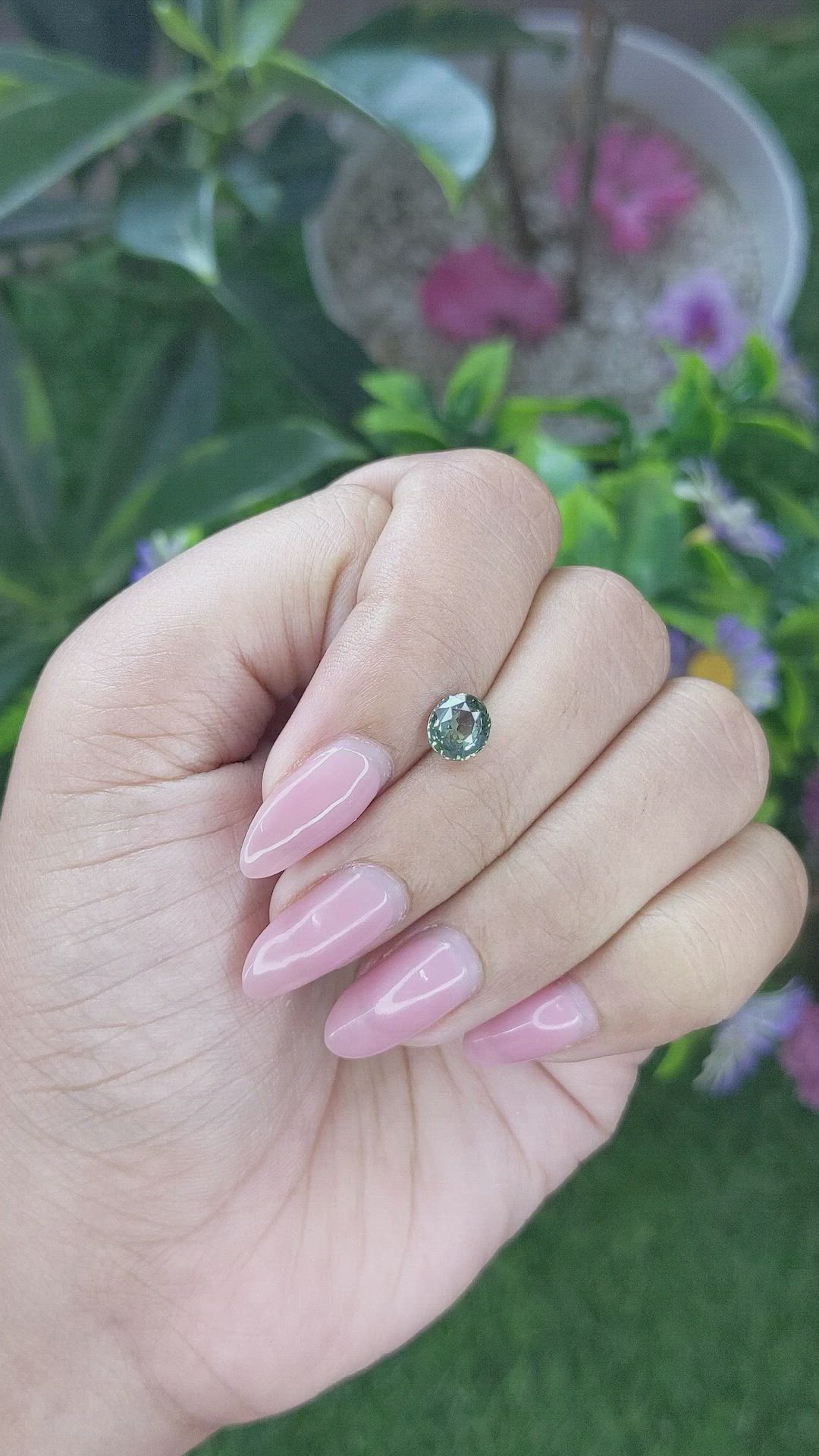 1.16 Ct. Green Sapphire from Tanzania Size Video