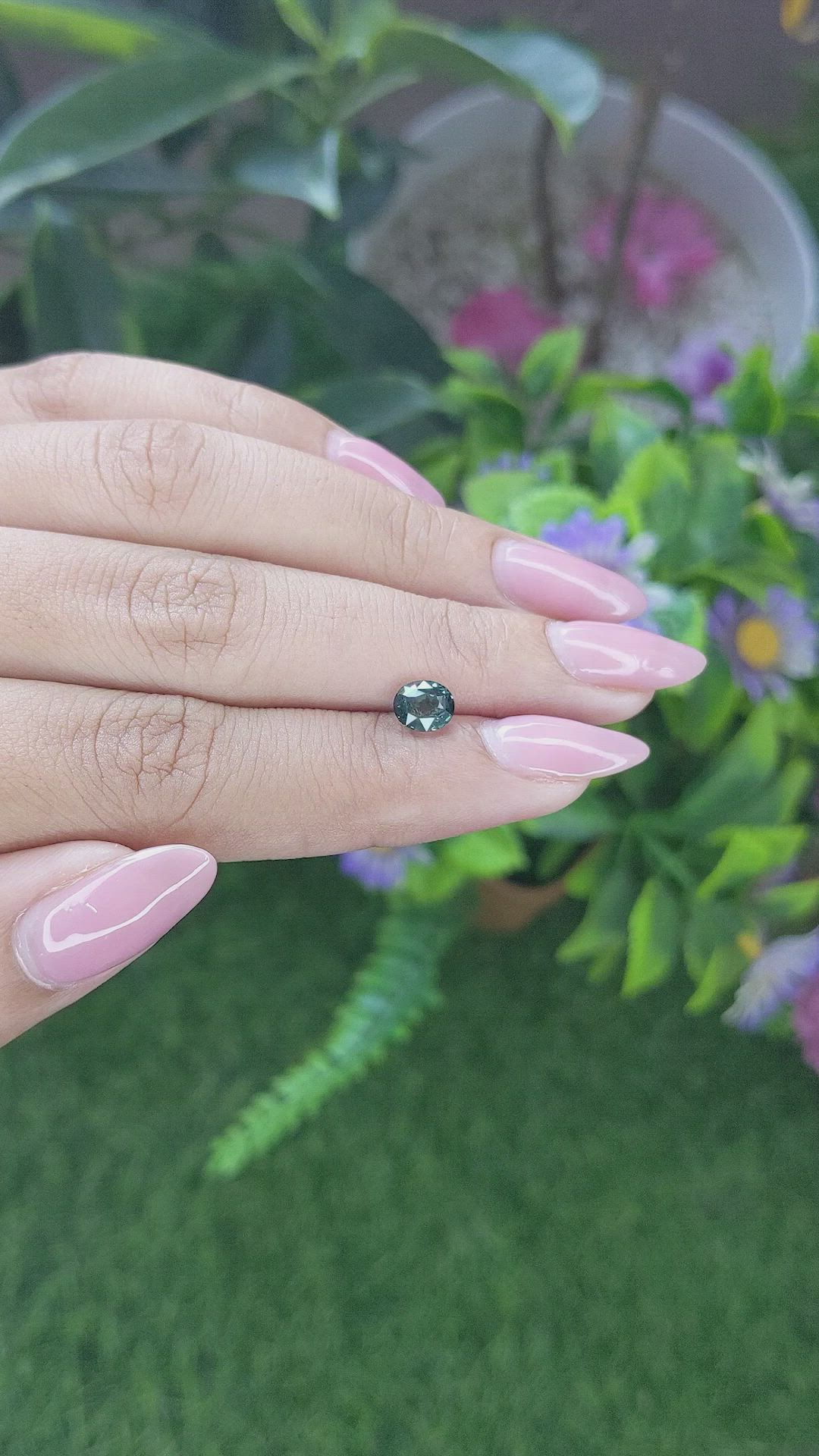 1.13 Ct. Bluish Green Sapphire from Tanzania Size Video