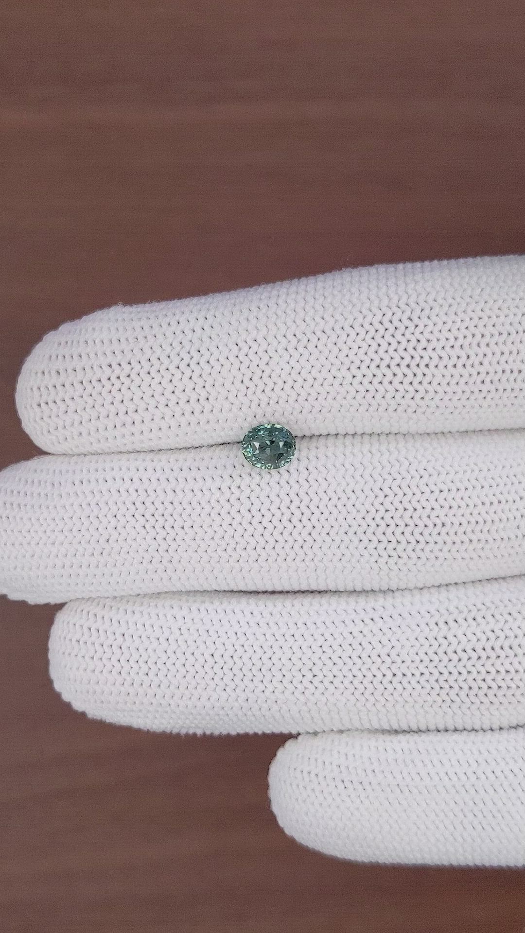 1.13 Ct. Bluish Green Sapphire from Tanzania Size Video