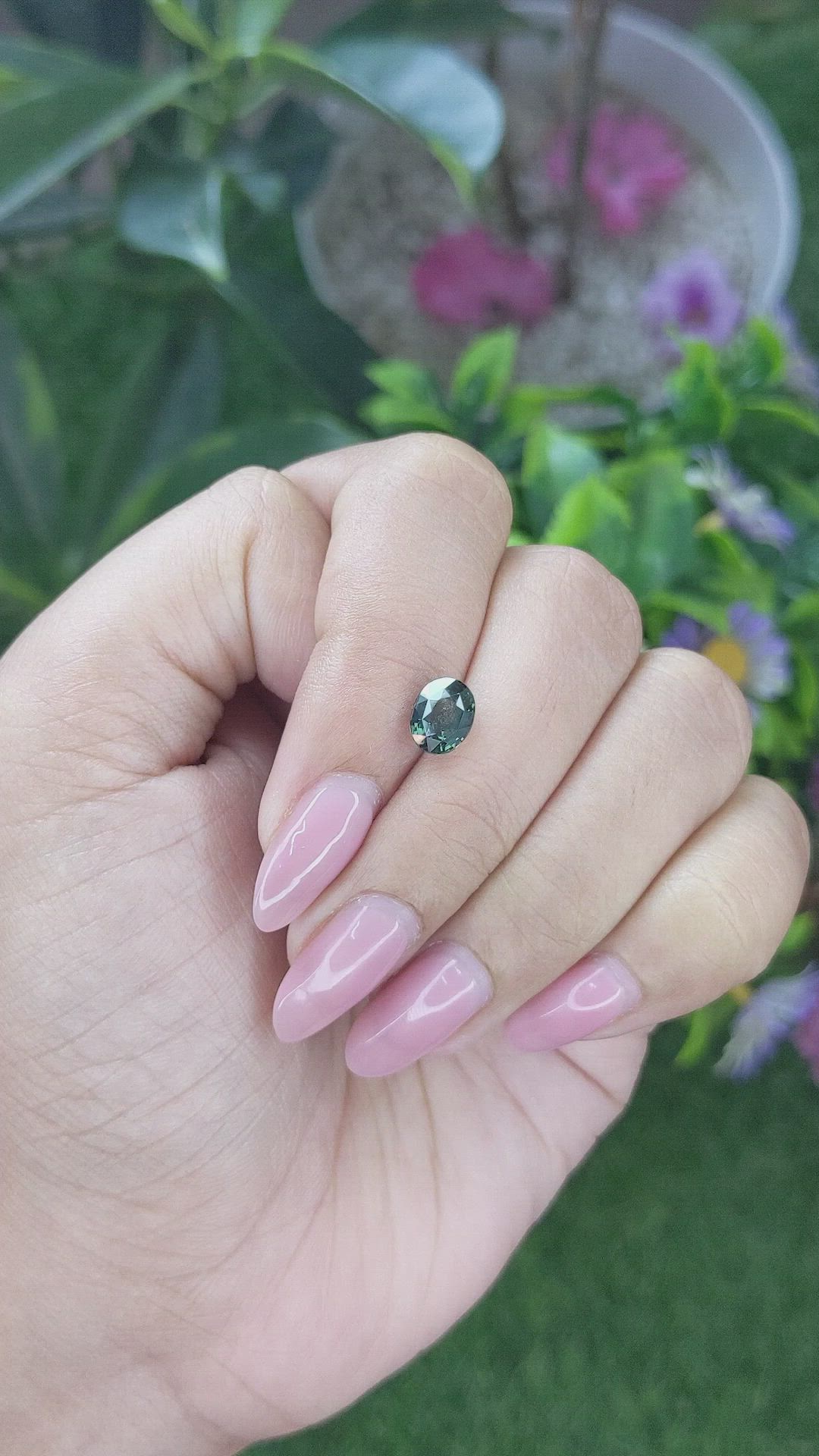 1.82 Ct. Bluish Green Sapphire from Tanzania Size Video