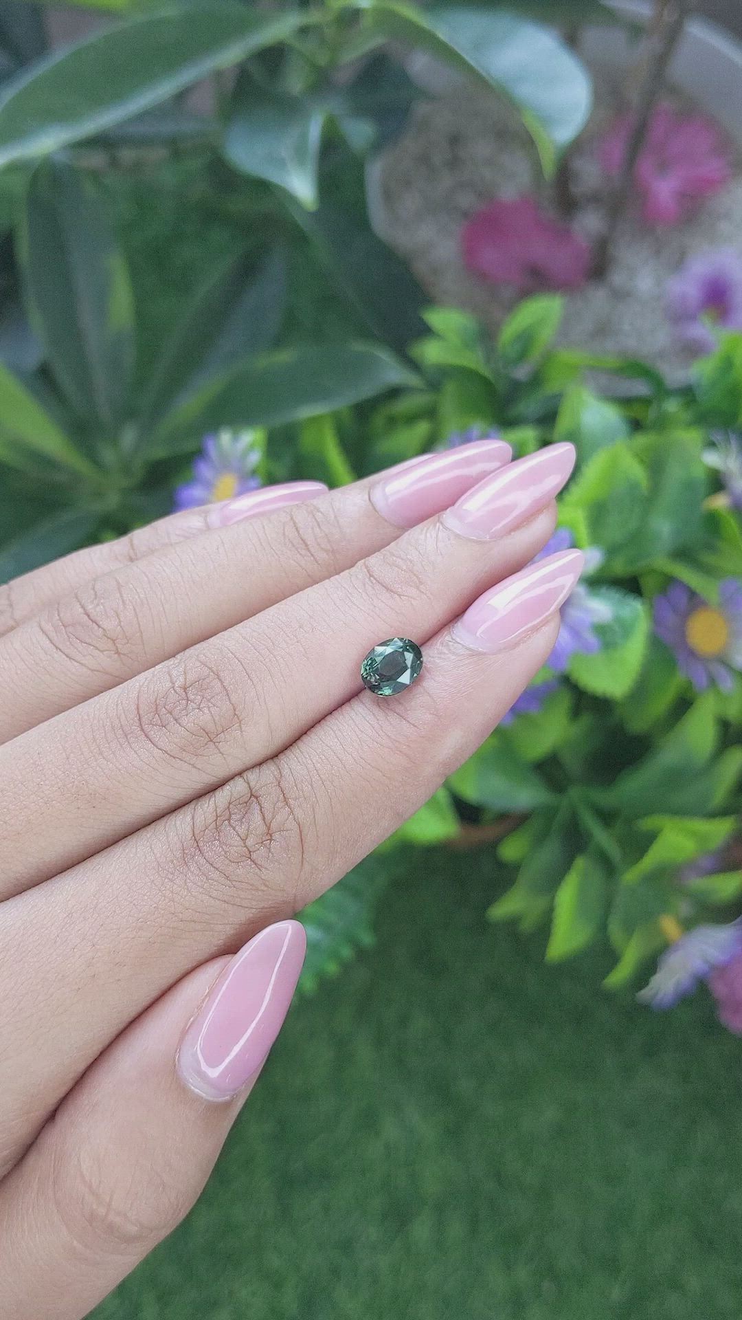 1.82 Ct. Bluish Green Sapphire from Tanzania Size Video