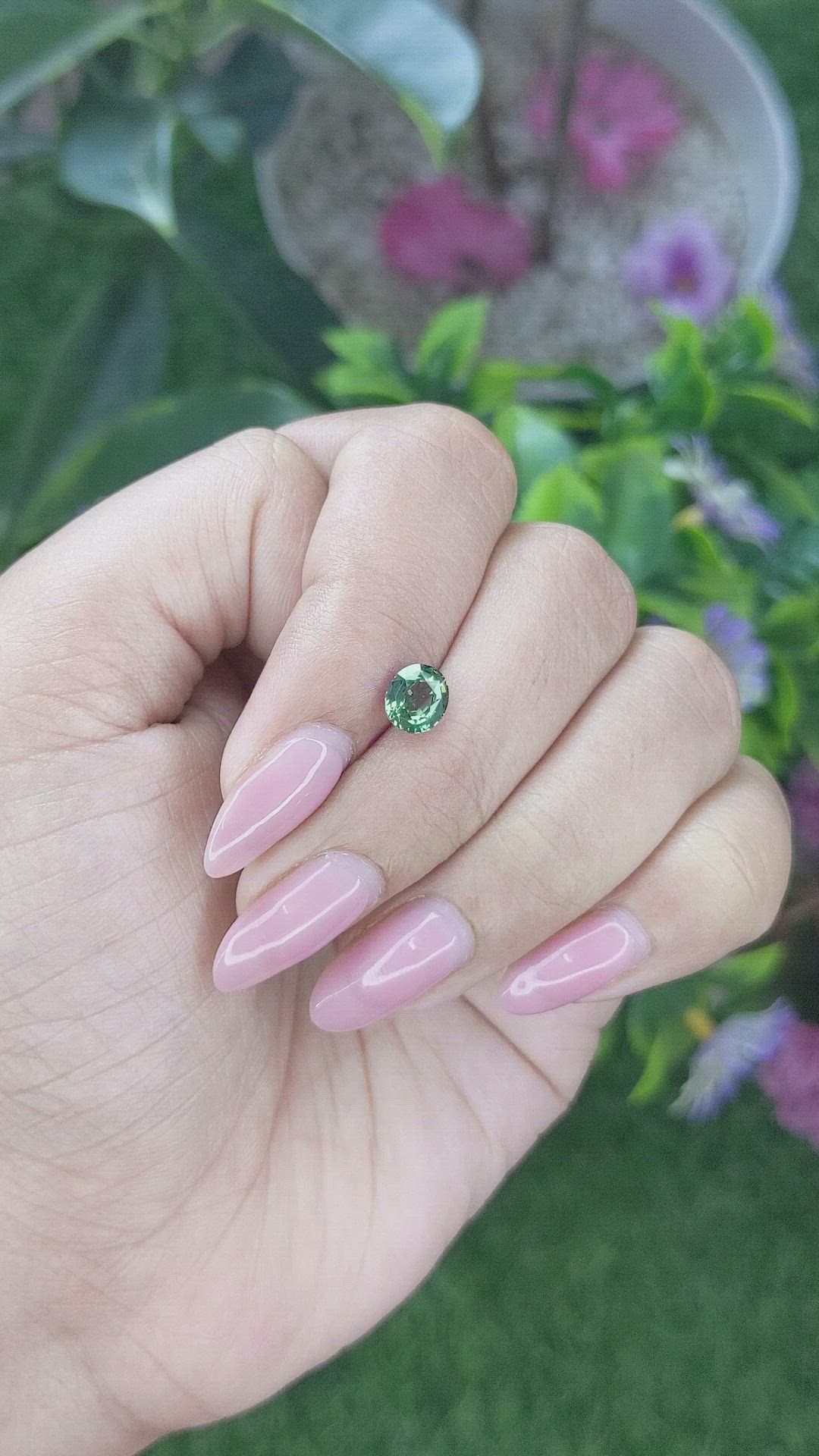 1.25 Ct. Green Sapphire from Tanzania Size Video