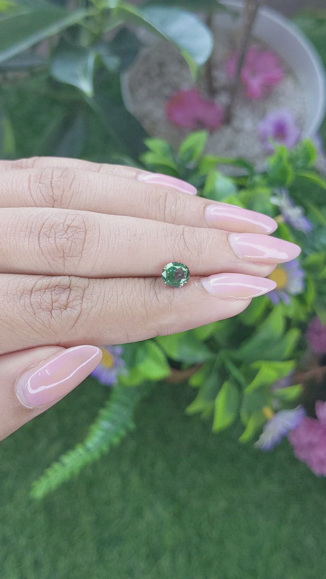 1.25 Ct. Green Sapphire from Tanzania Size Video