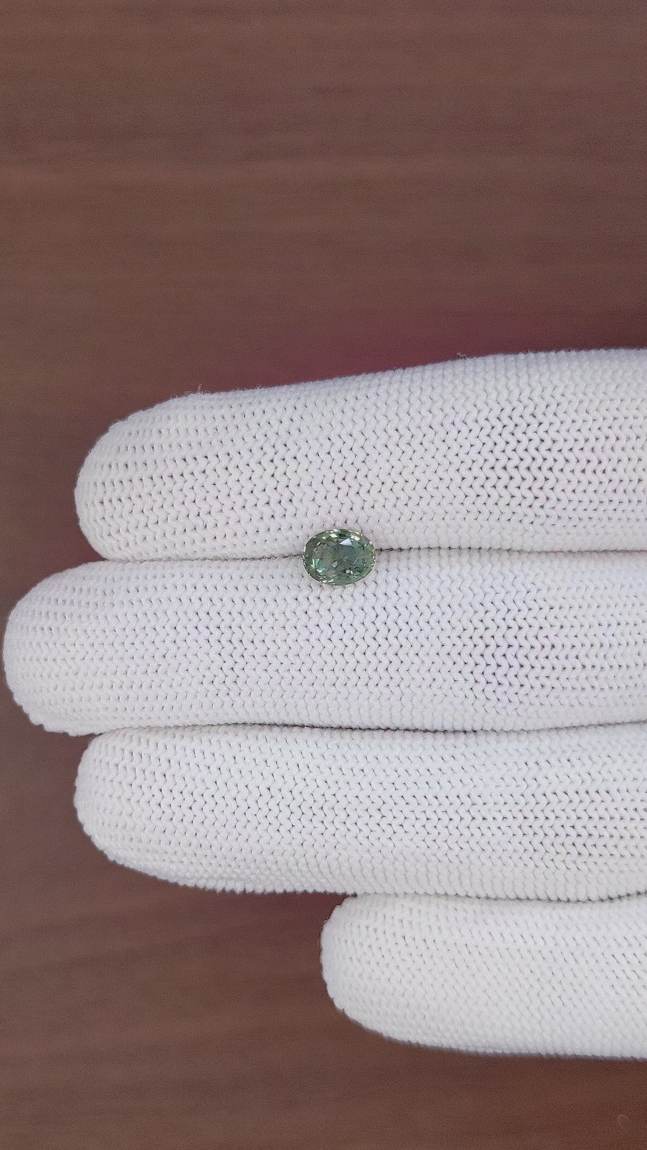 1.19 Ct. Green Sapphire from Tanzania Size Video
