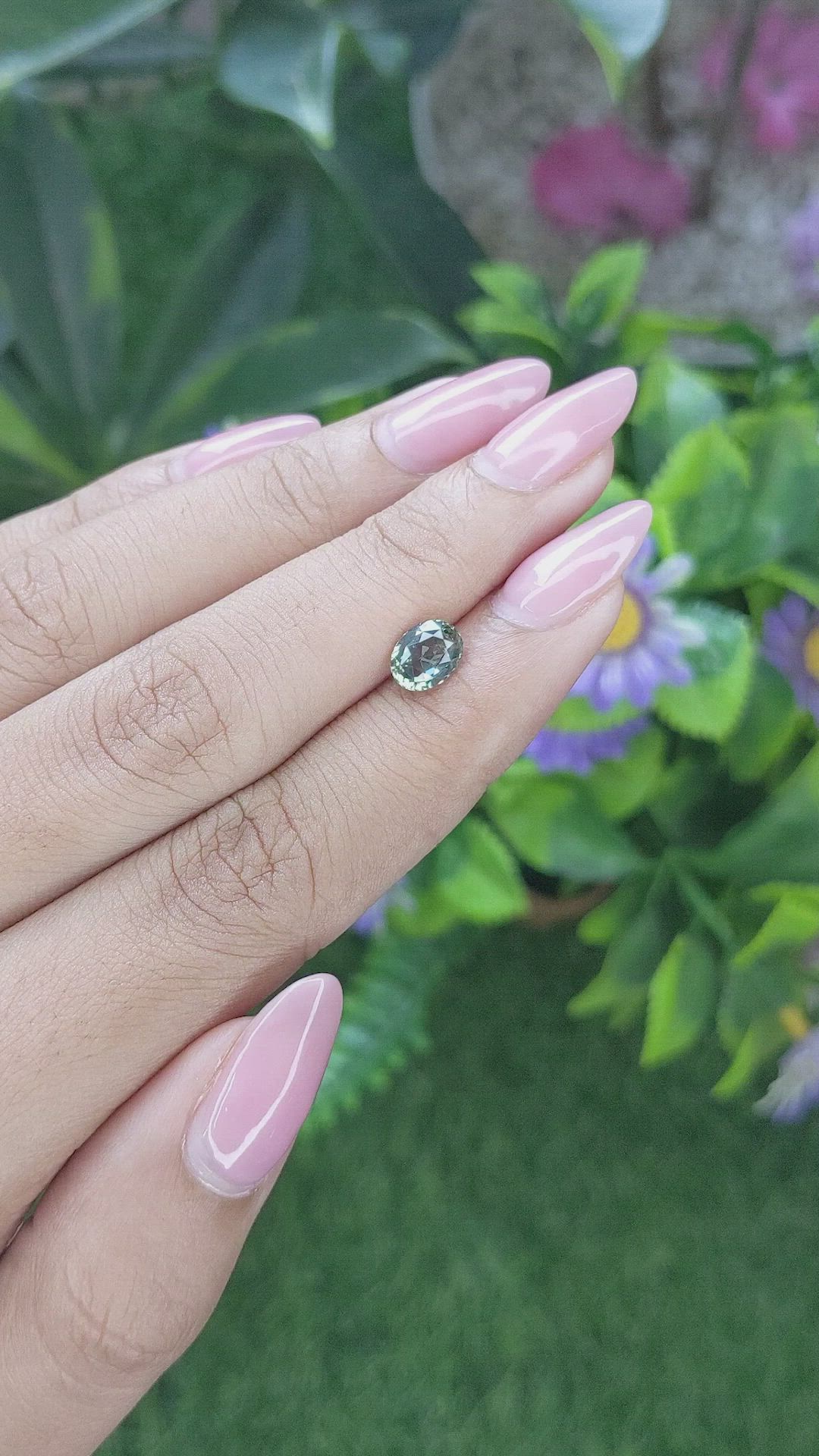 1.19 Ct. Green Sapphire from Tanzania Size Video