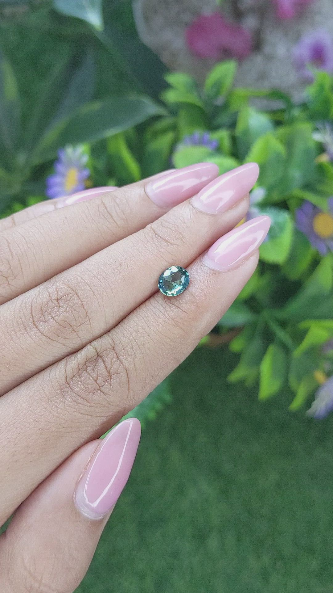 1.10 Ct. Bluish Green Sapphire from Tanzania Size Video