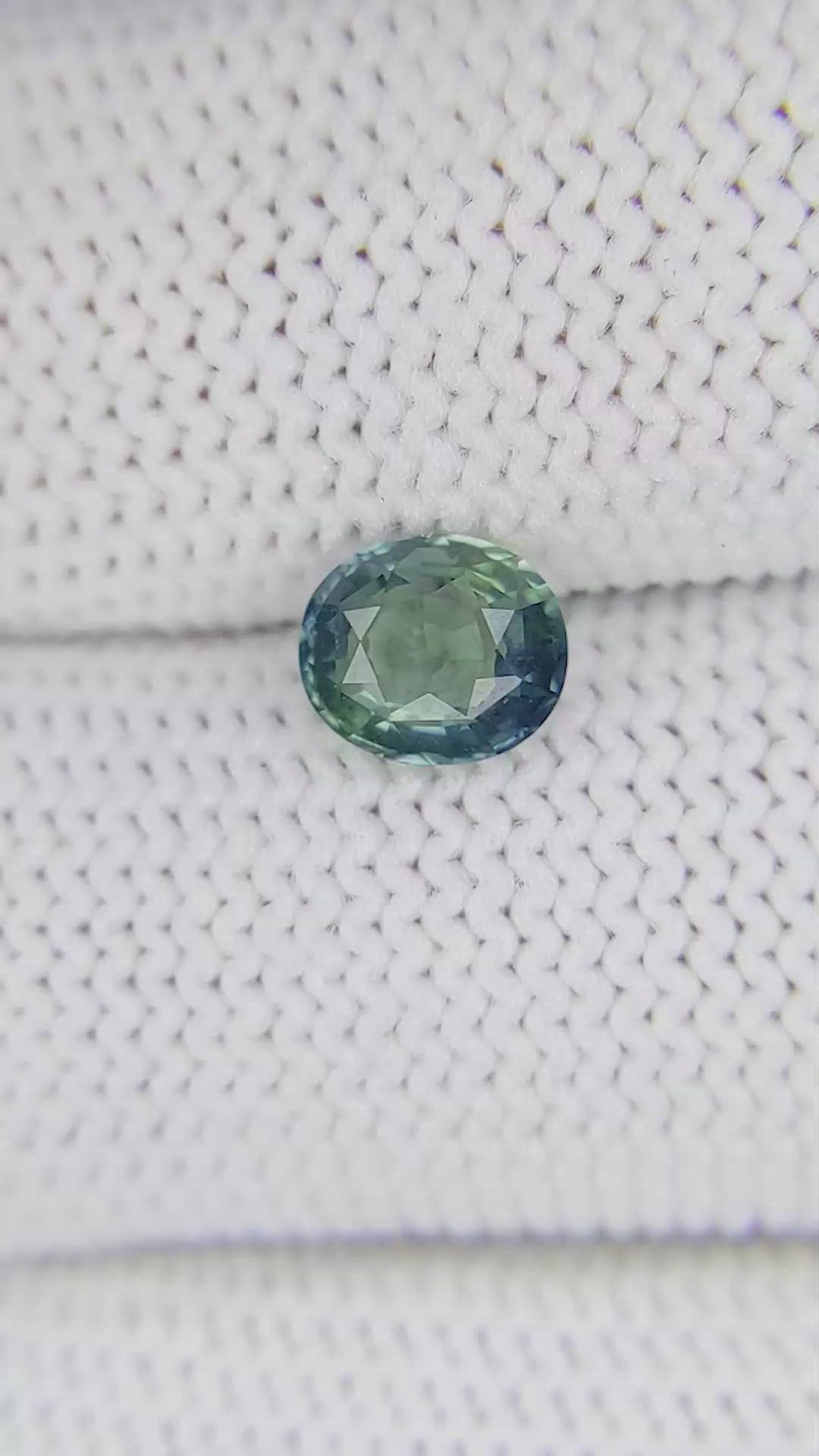 1.10 Ct. Bluish Green Sapphire from Tanzania Size Video