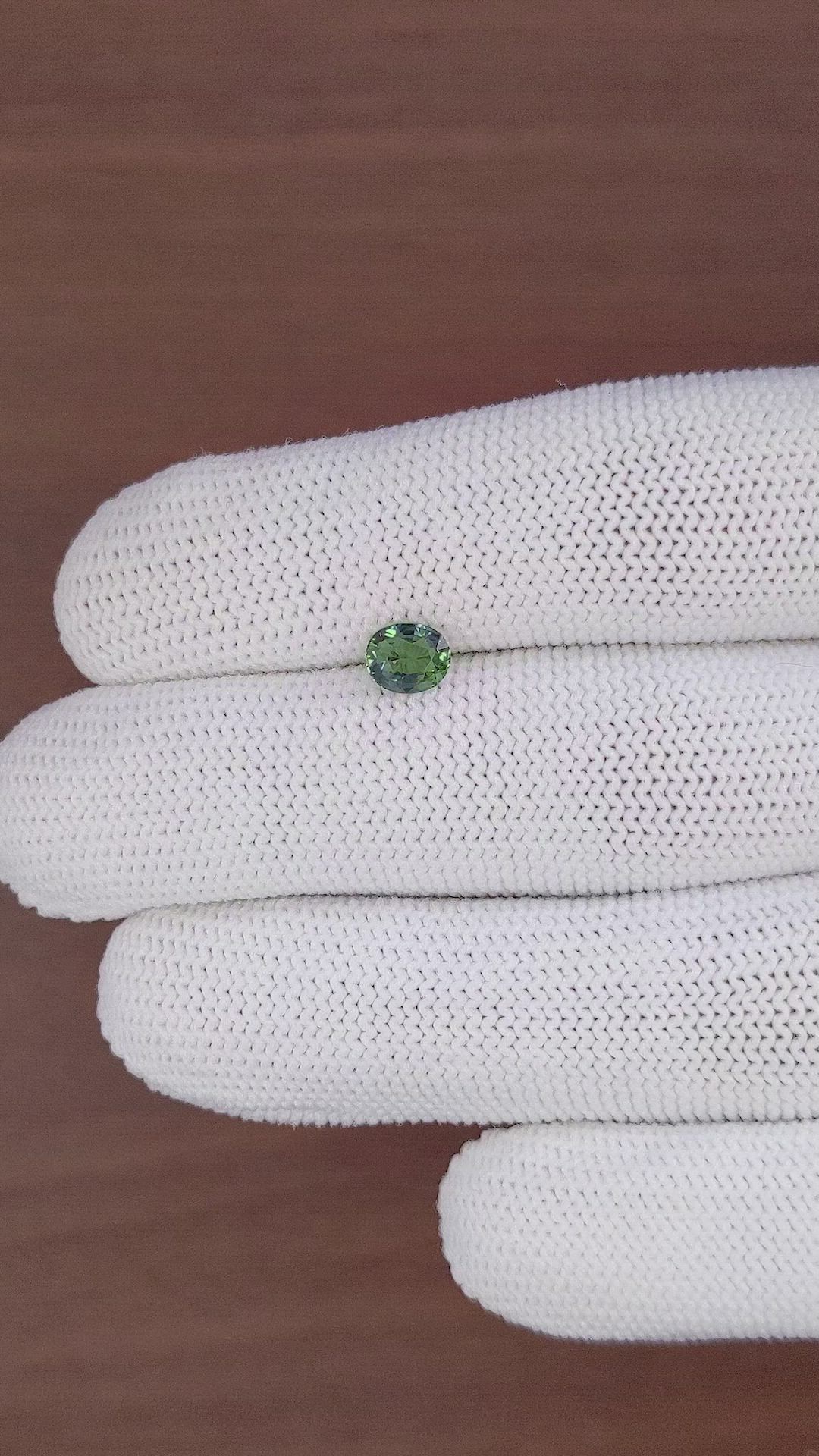 0.84 Ct. Green Sapphire from Tanzania Size Video