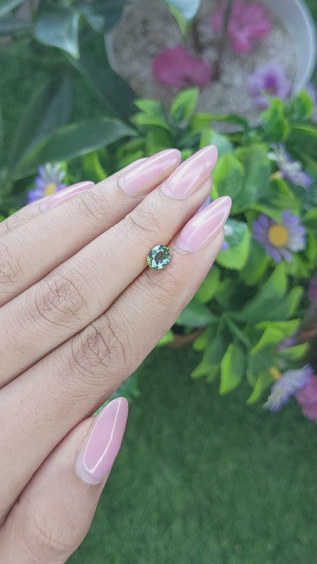 0.84 Ct. Green Sapphire from Tanzania Size Video